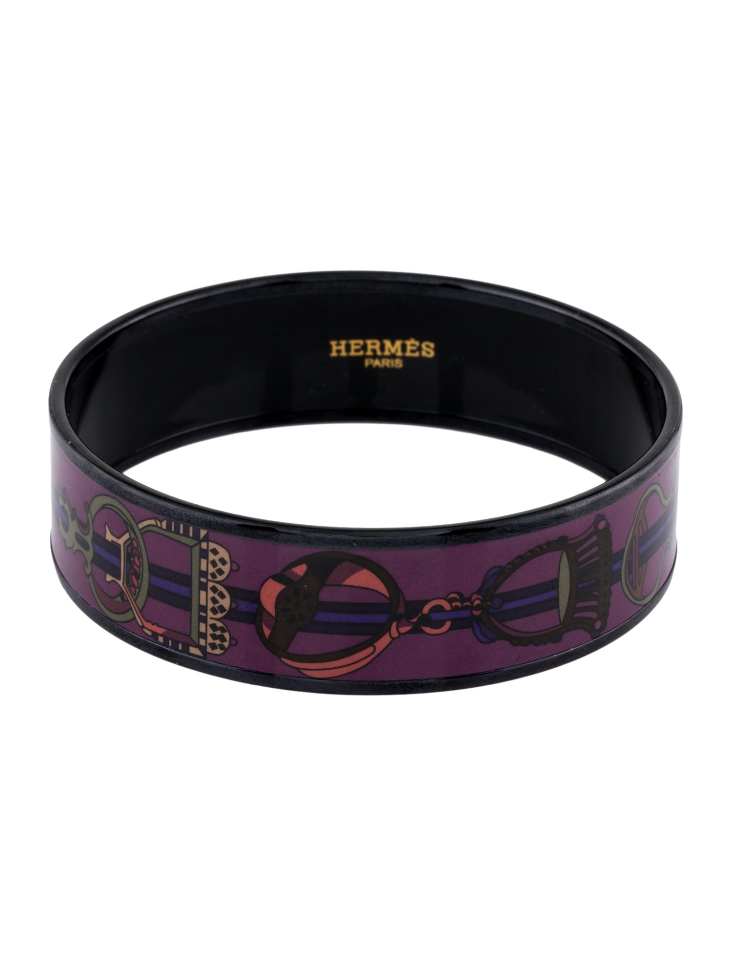 Hermès Enamel Wide Bangle Bracelet