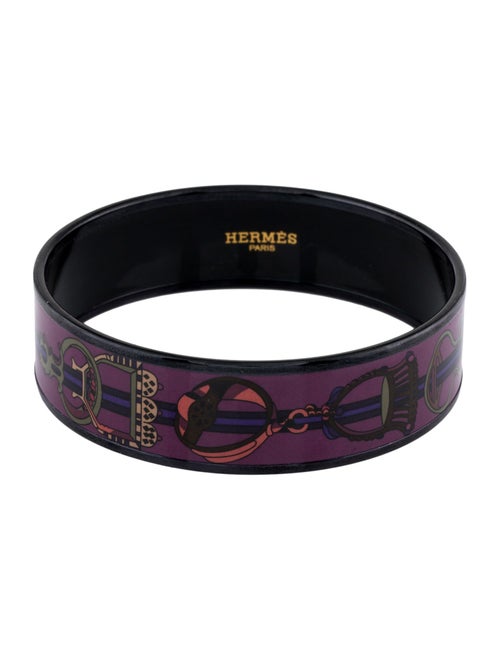 Hermès Enamel Wide Bangle Bracelet