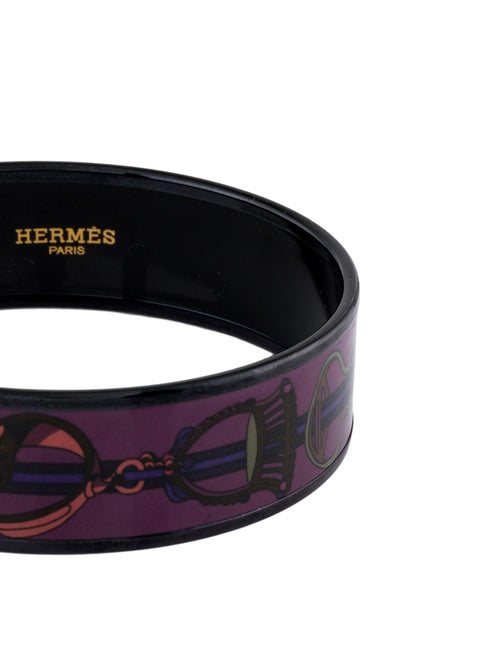 Hermès Enamel Wide Bangle Bracelet