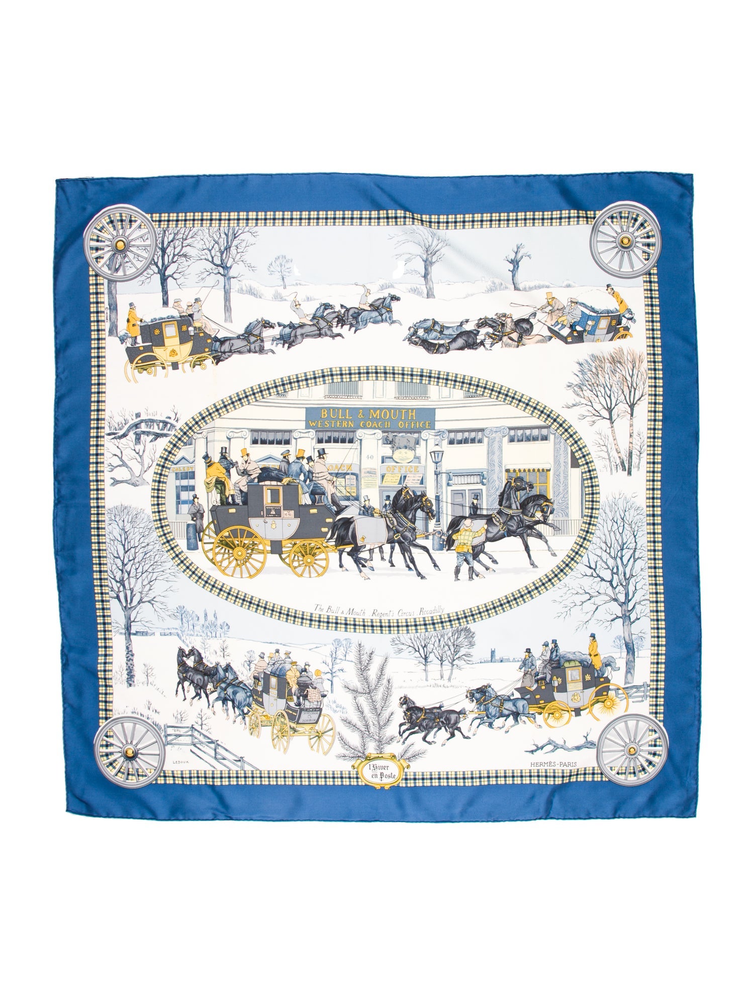 Hermès L'Hiver En Poste Silk Scarf