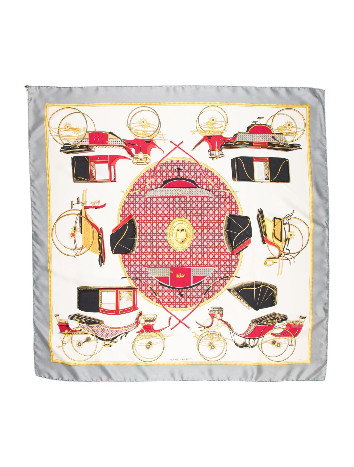 Hermès Les Voitures a Transformation Silk Scarf