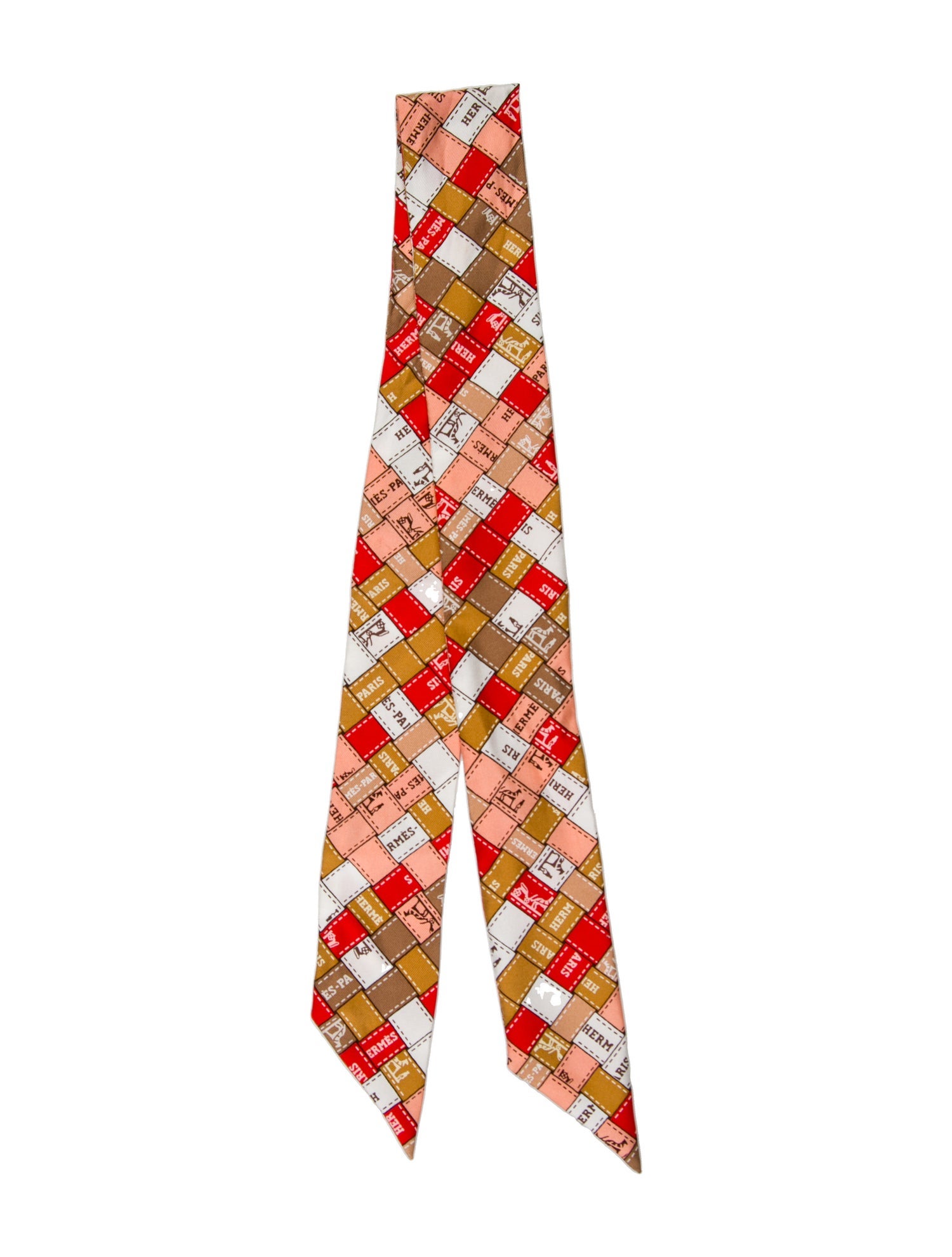 Hermès Bolduc Au Carré Silk Twilly Scarf