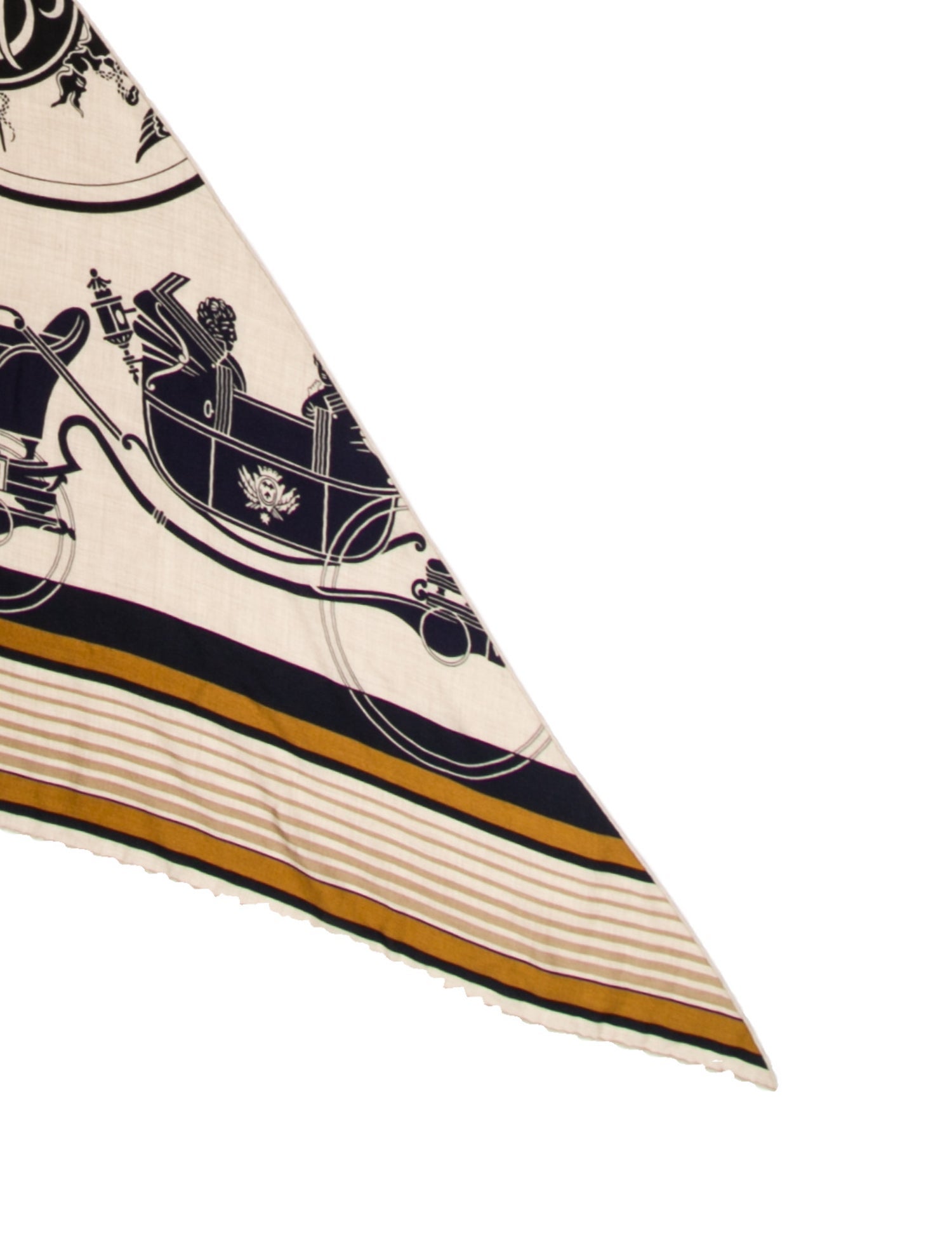 Hermès Ex-Libris Giant Cashmere Triangle Scarf