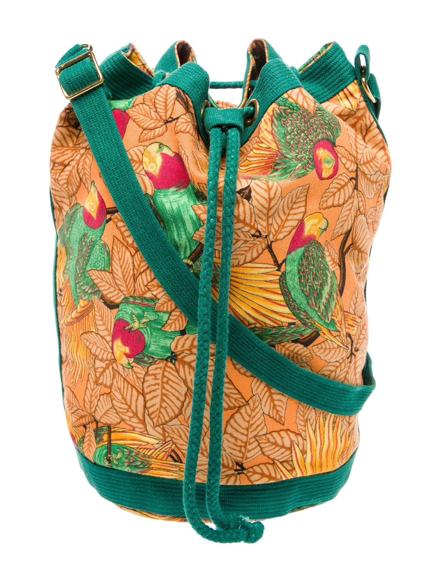 Hermès Les Perroquets Drawstring Bag