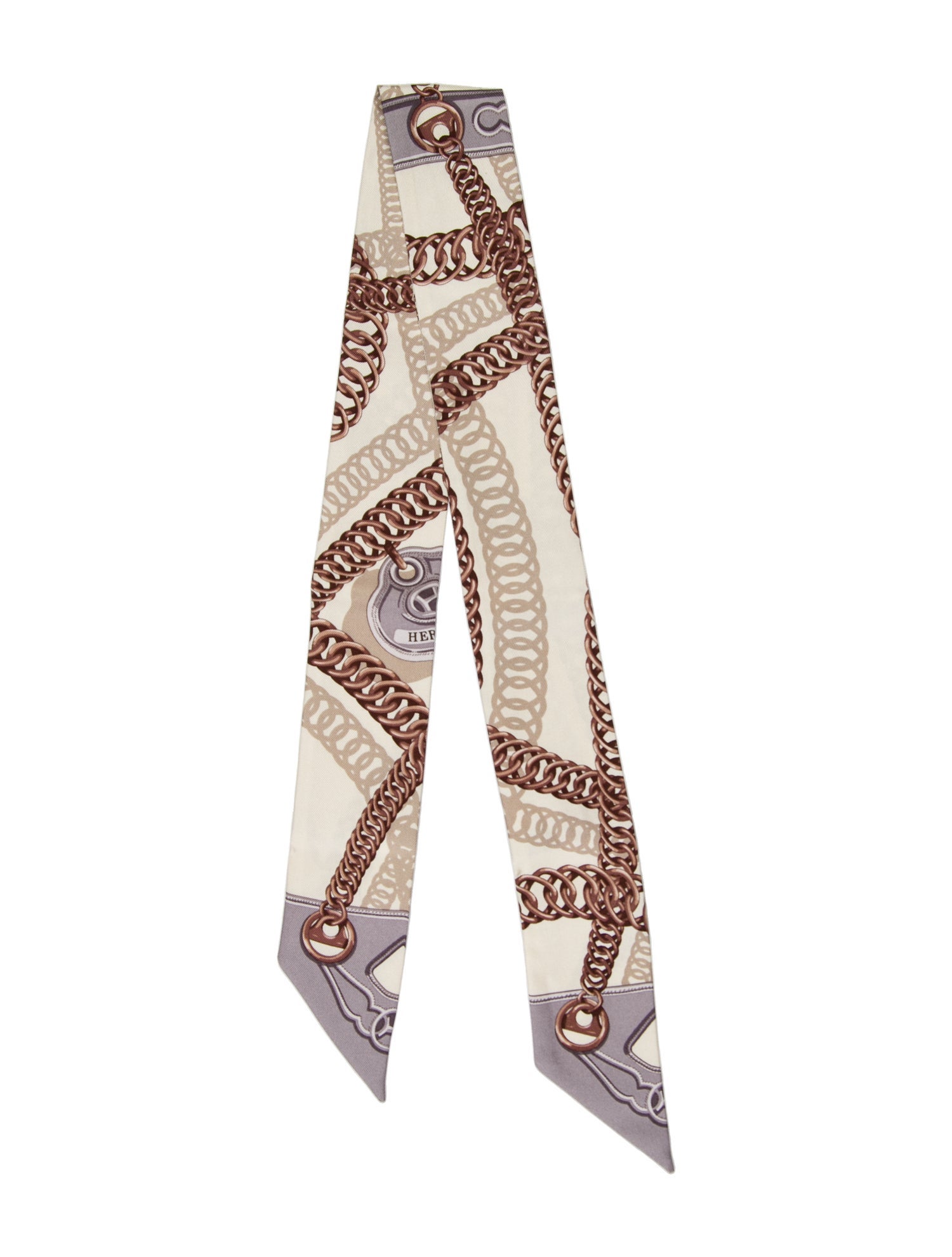 Hermès Maillons Silk Twilly Scarf