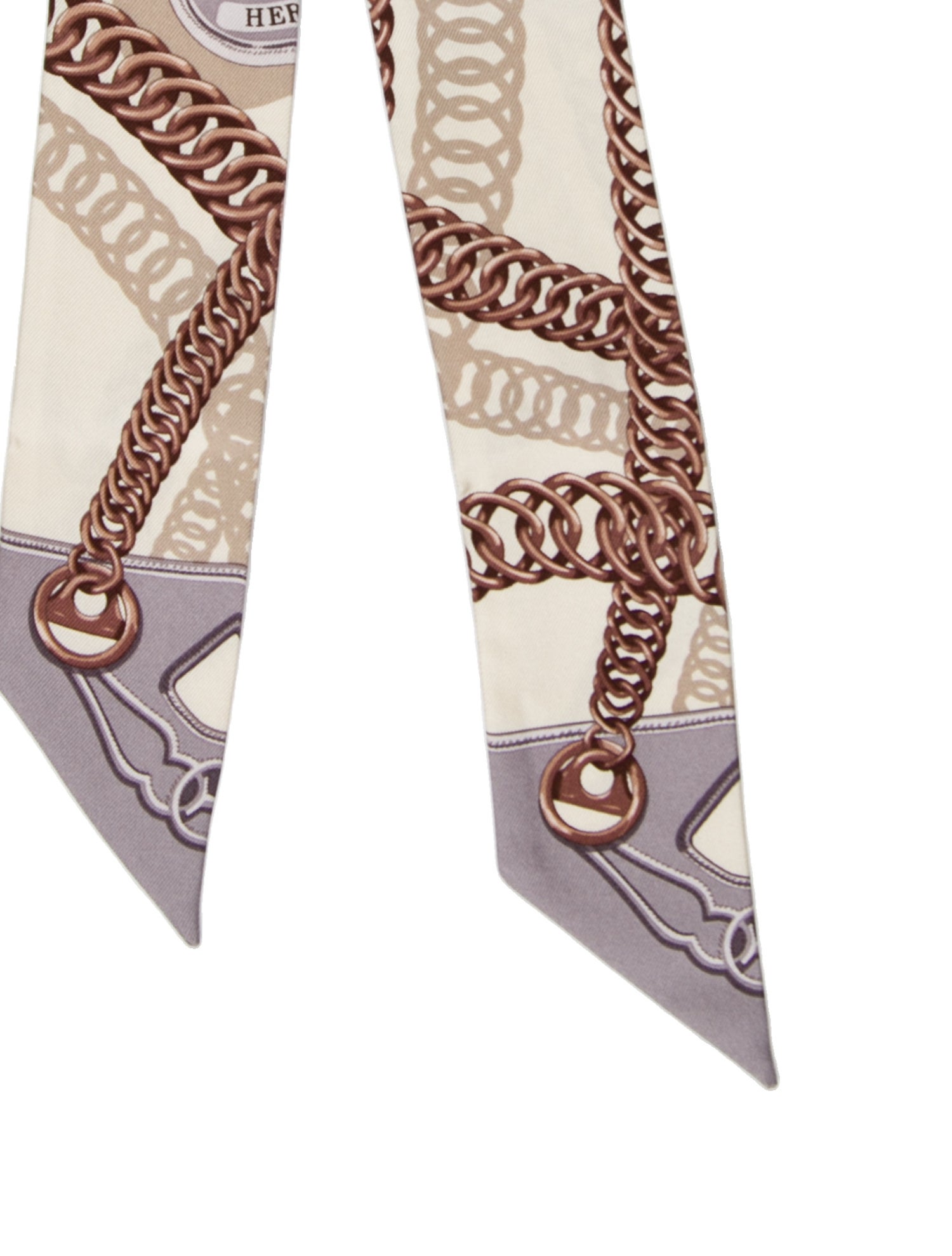 Hermès Maillons Silk Twilly Scarf