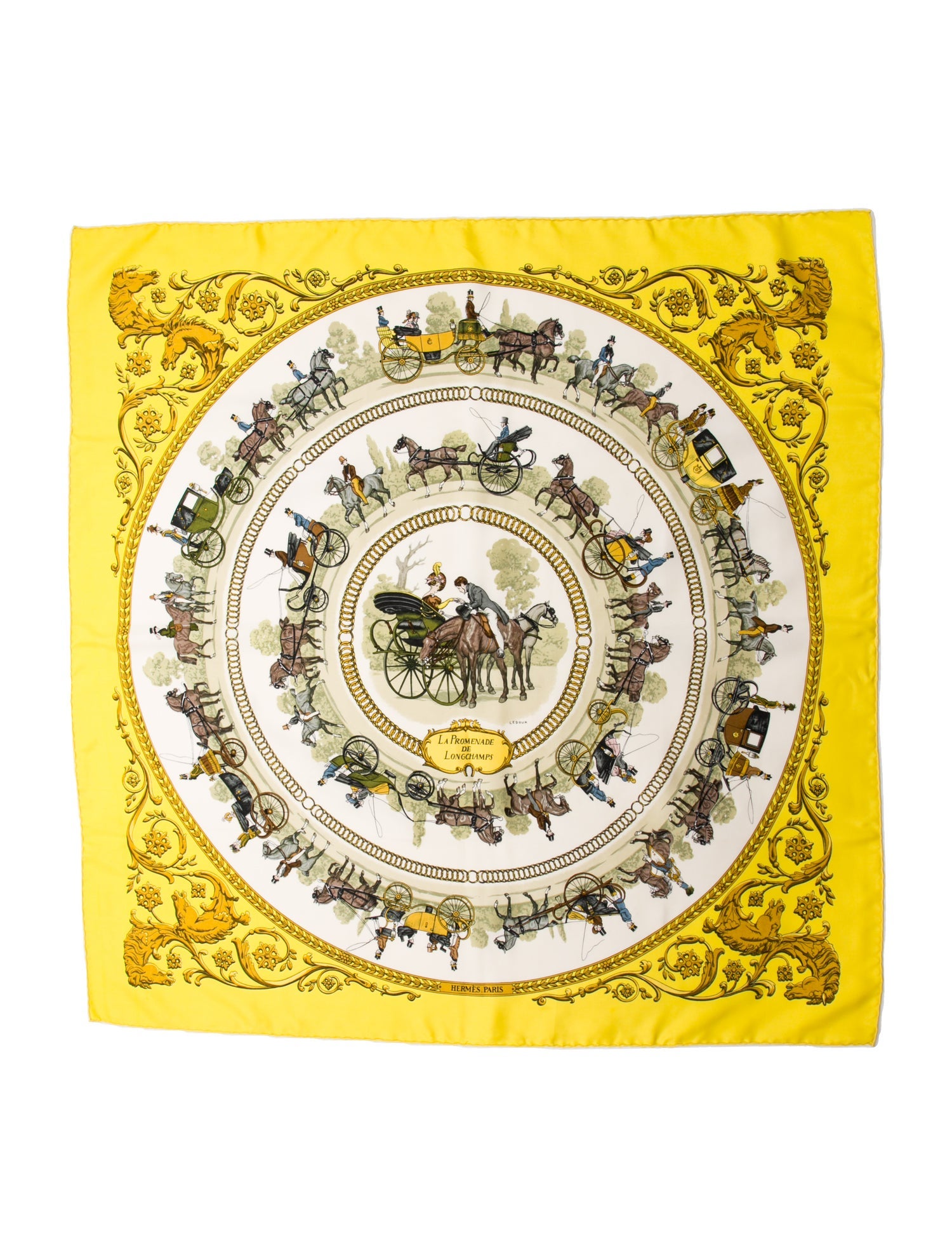 Hermès La Promenade De Longchamps Silk Scarf