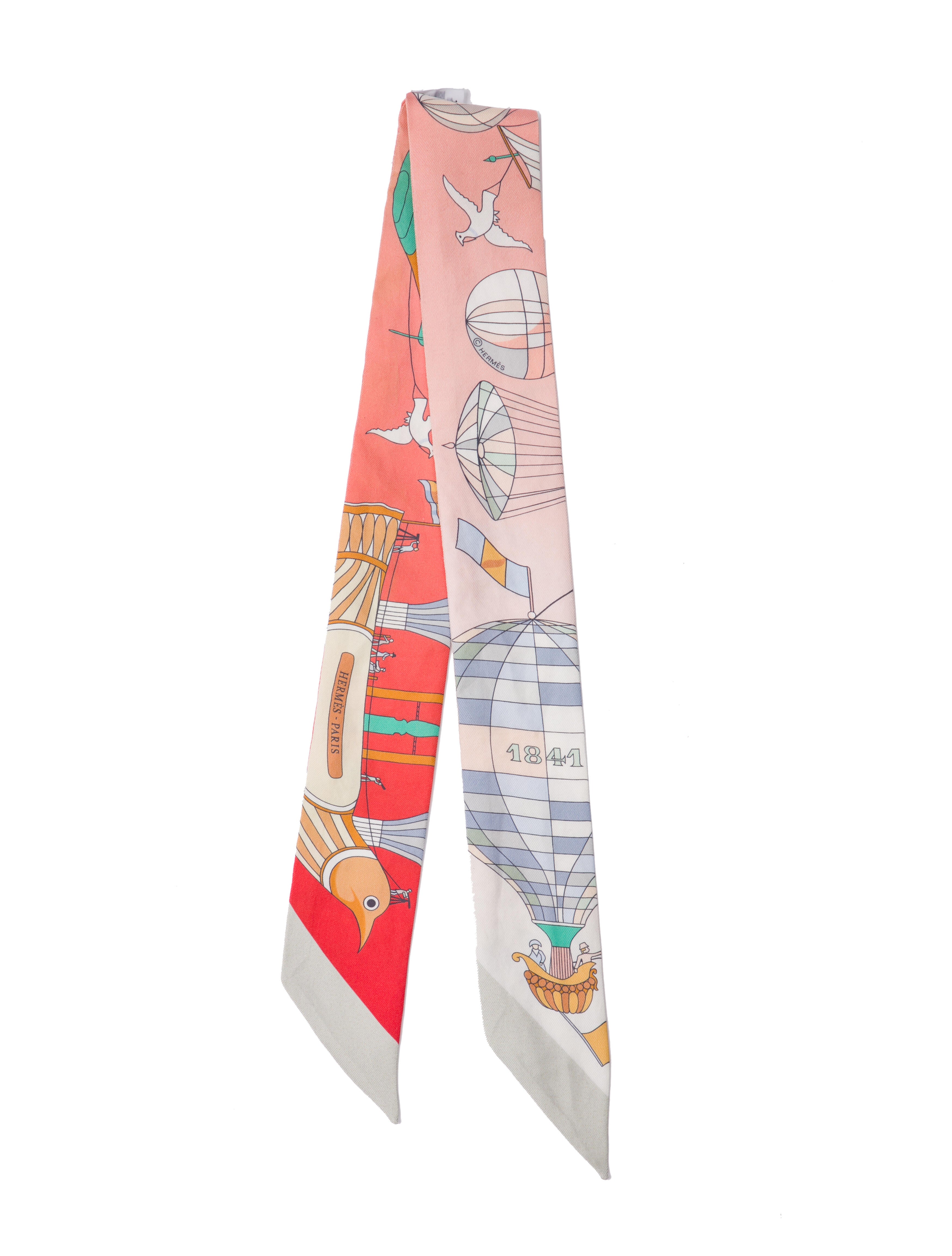 Hermès Les Folies du Ciel Silk Twilly Scarf