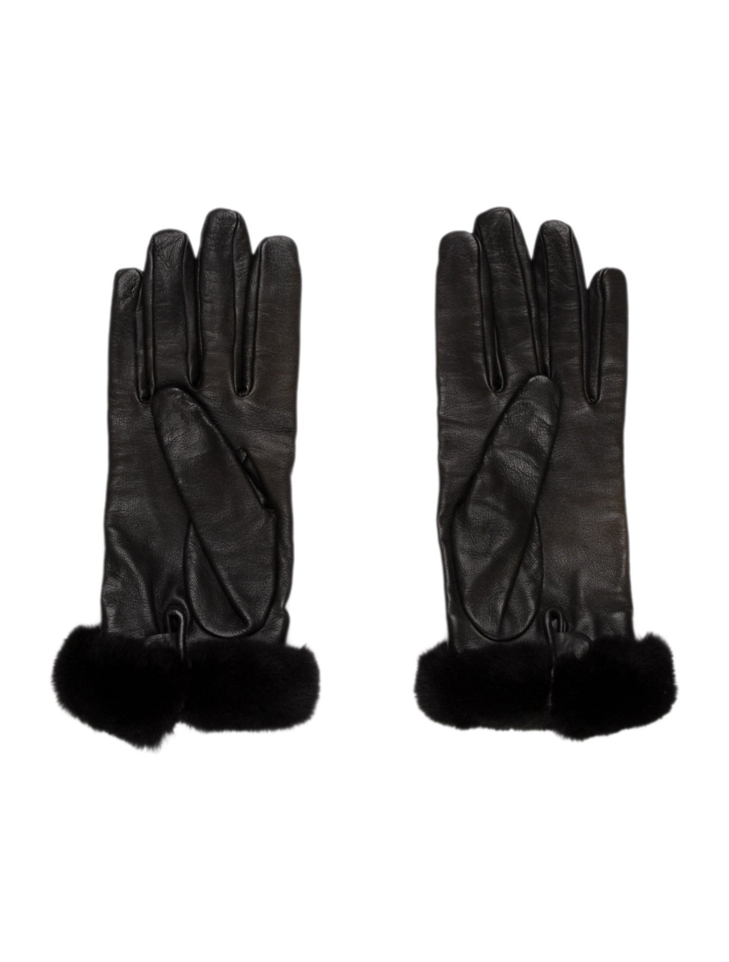 Hermès Fur-Trimmed Leather Gloves
