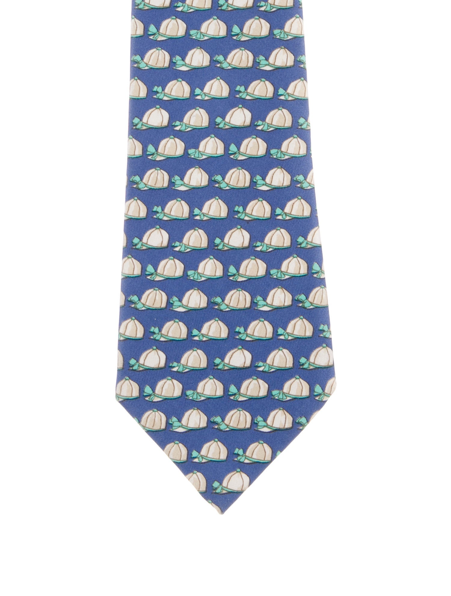 Hermès Blue Pattern Silk Tie