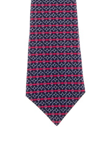 Hermès Ties Blue Pattern Silk Tie