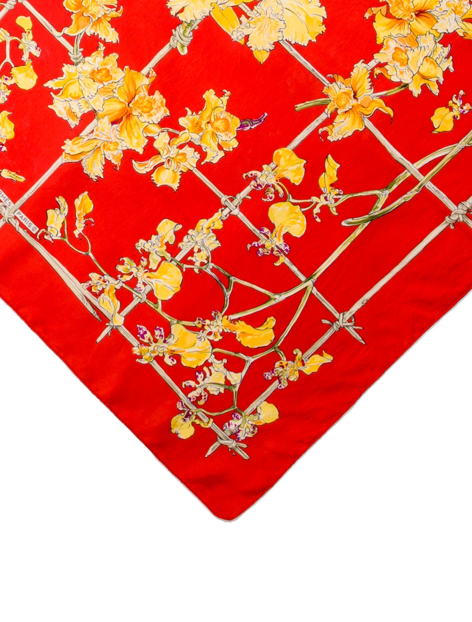 Hermès Les Orchidées Silk Scarf