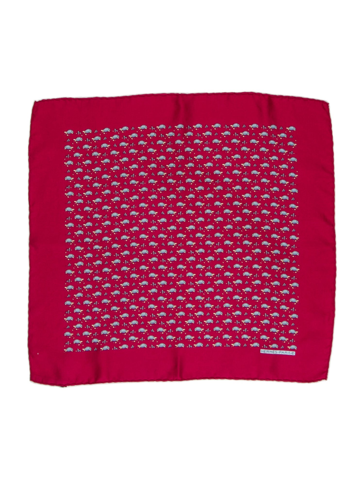 Hermès Turtle Print Silk Pocket Square