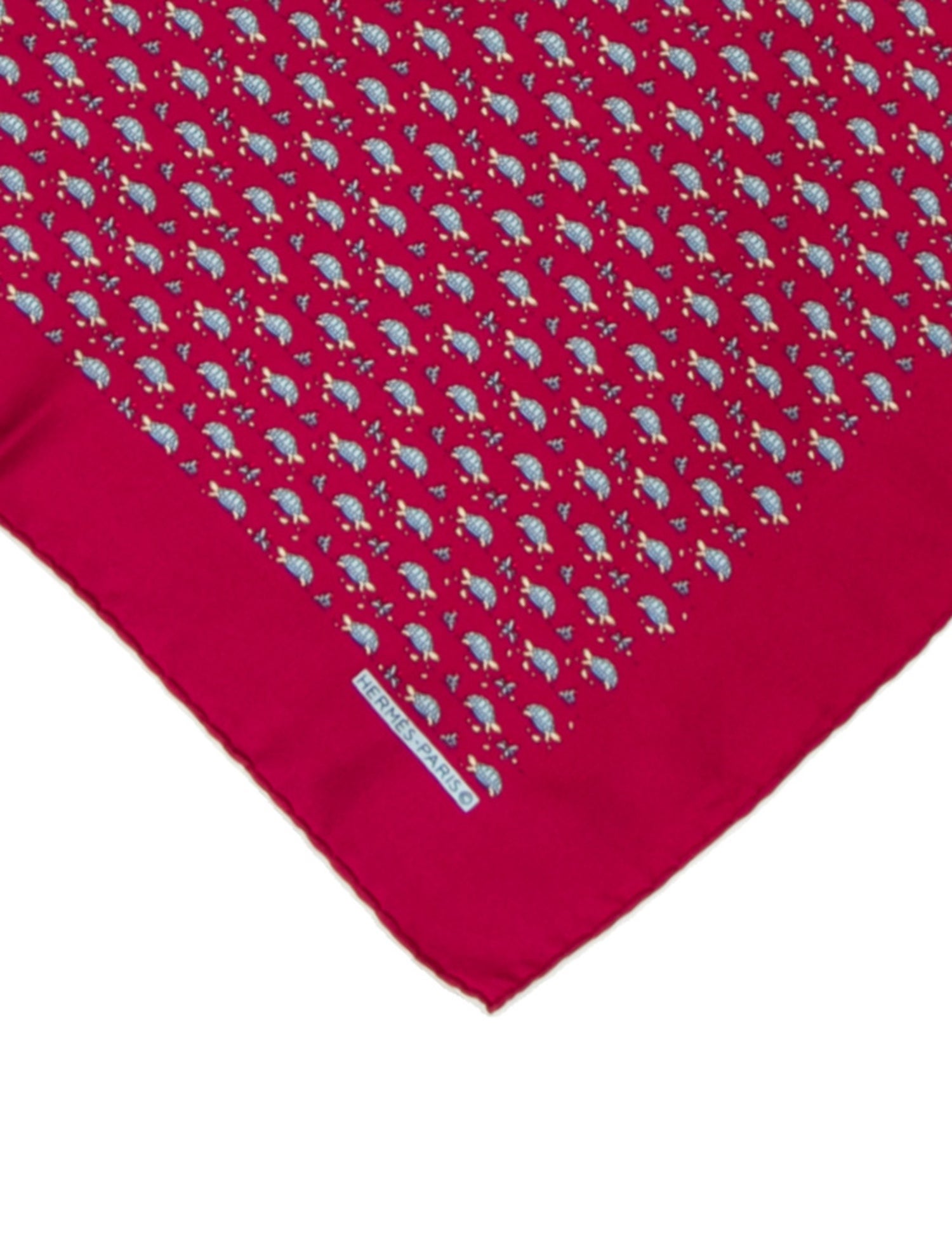 Hermès Turtle Print Silk Pocket Square