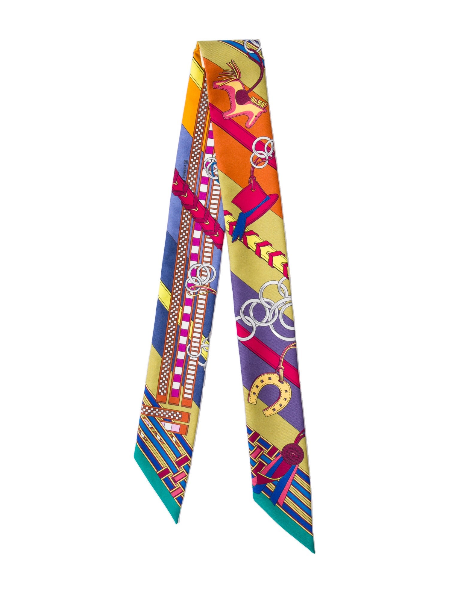 Hermès Brides et Gris-Gris Silk Twilly Scarf w/ Tags