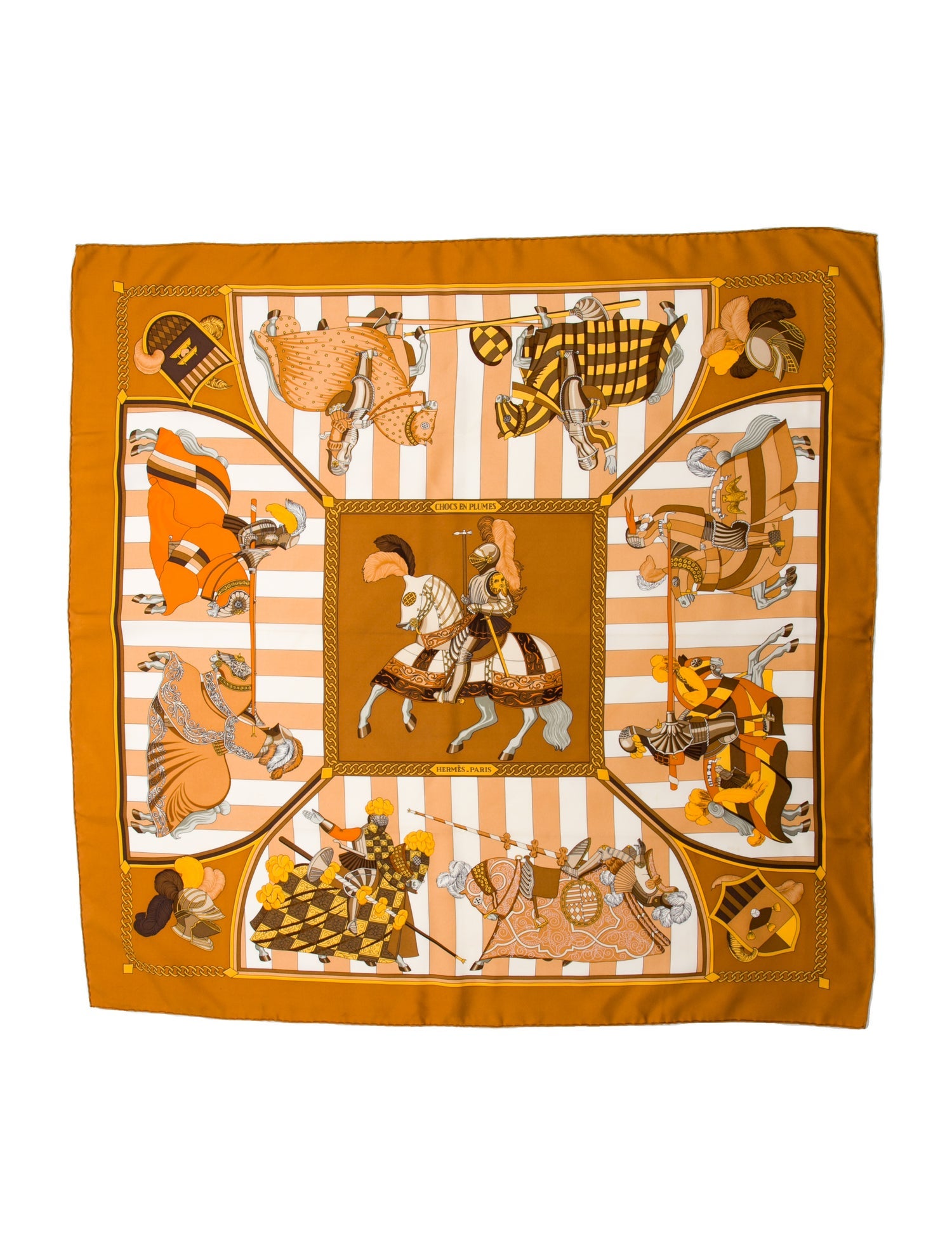 Hermès Chocs En Plumes Silk Scarf
