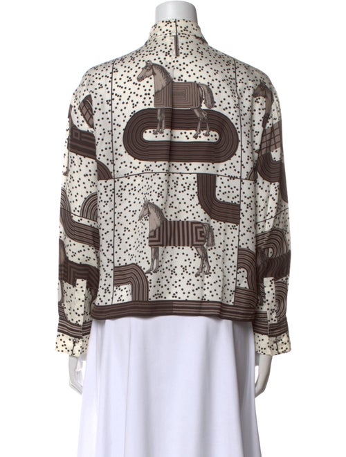 Hermès Silk Printed Button-Up Top