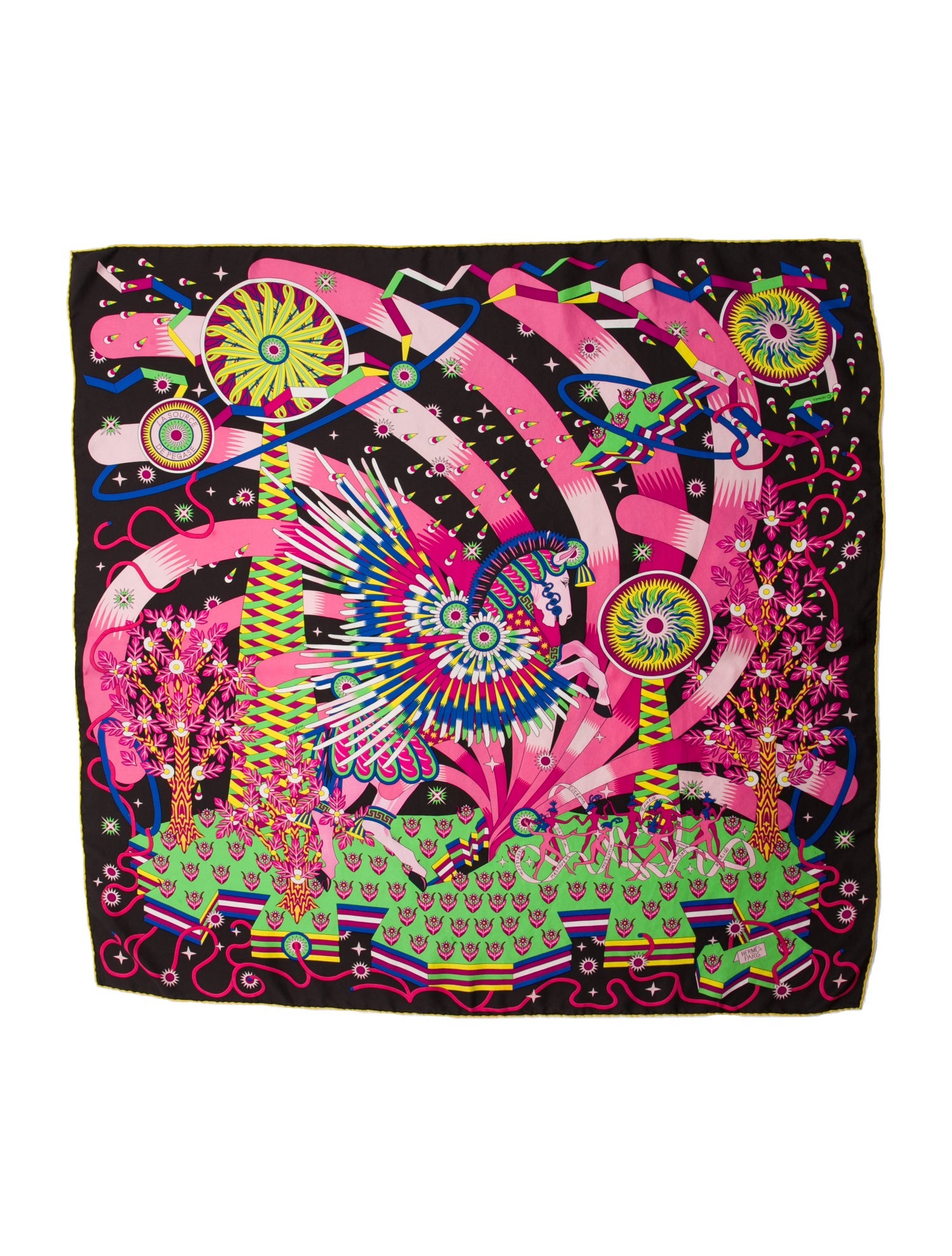 Hermès La Source de Pegase Silk Scarf
