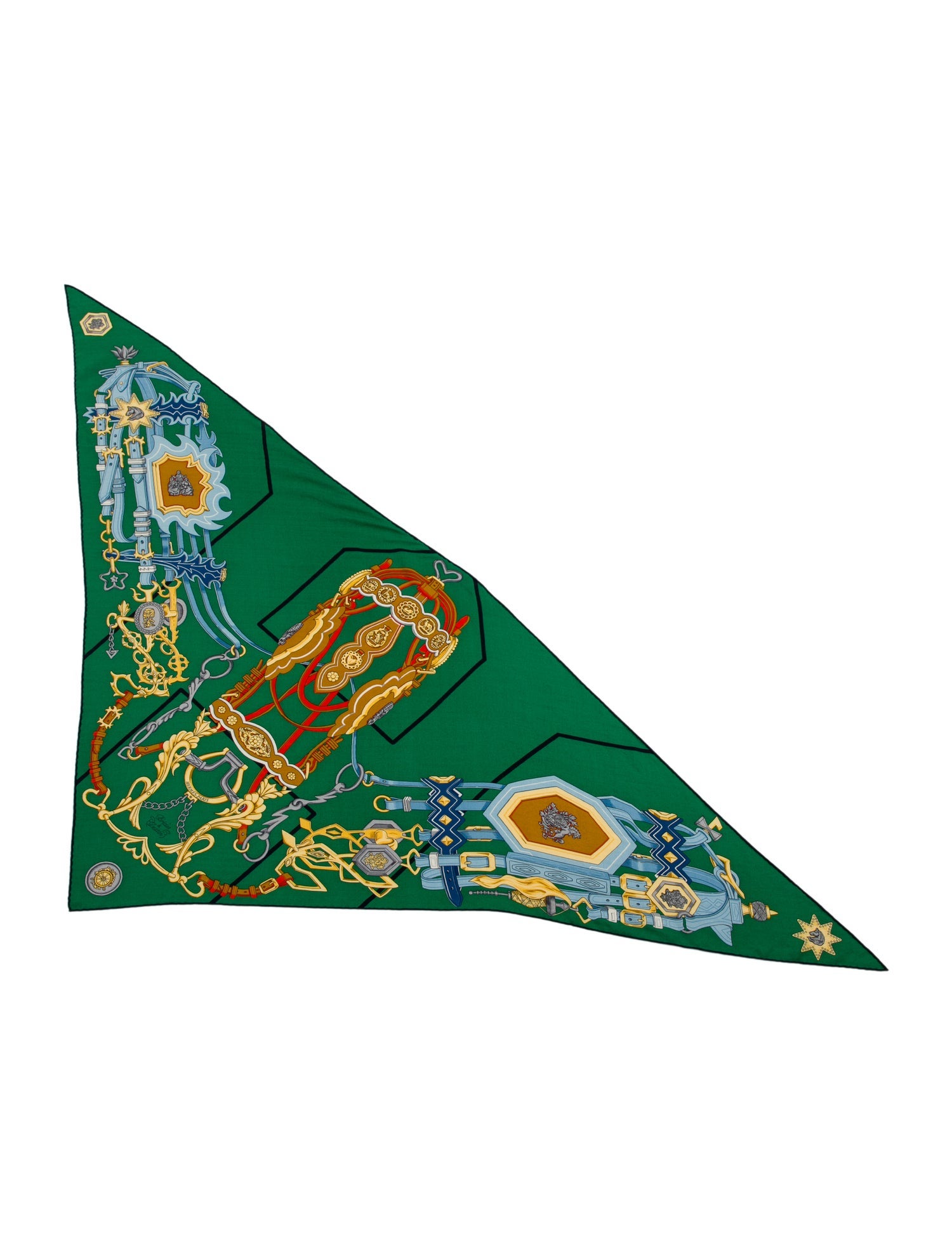 Hermès Brides Et Destin Silk Triangle Scarf