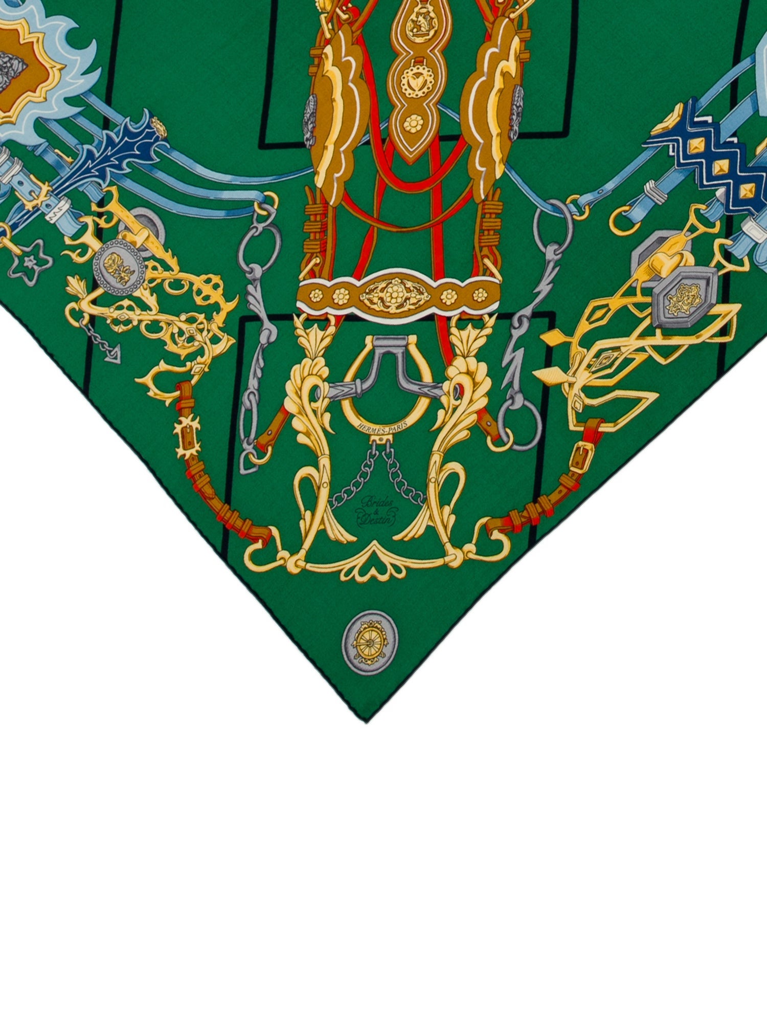 Hermès Brides Et Destin Silk Triangle Scarf