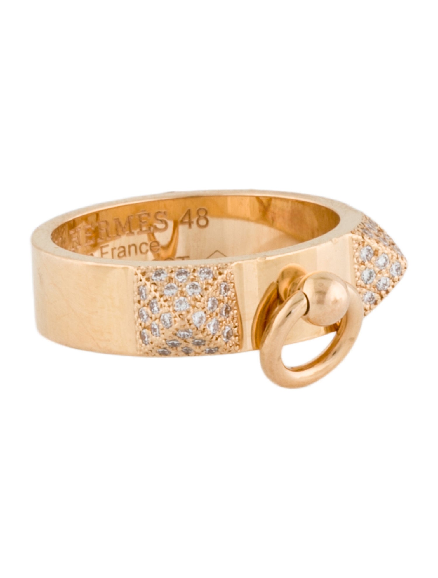 Hermès 18K Diamond Collier de Chien Ring, Small Model