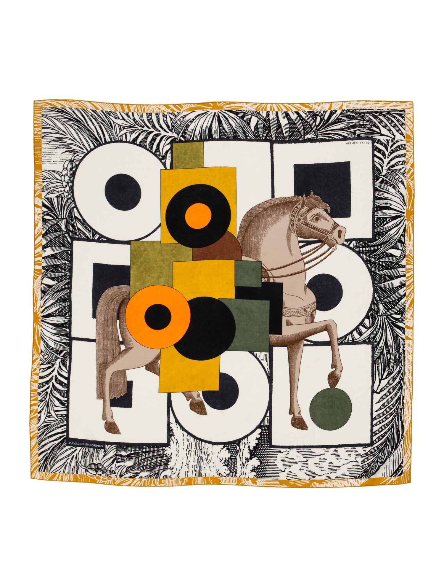 Hermès Cavalier en Formes Silk Shawl