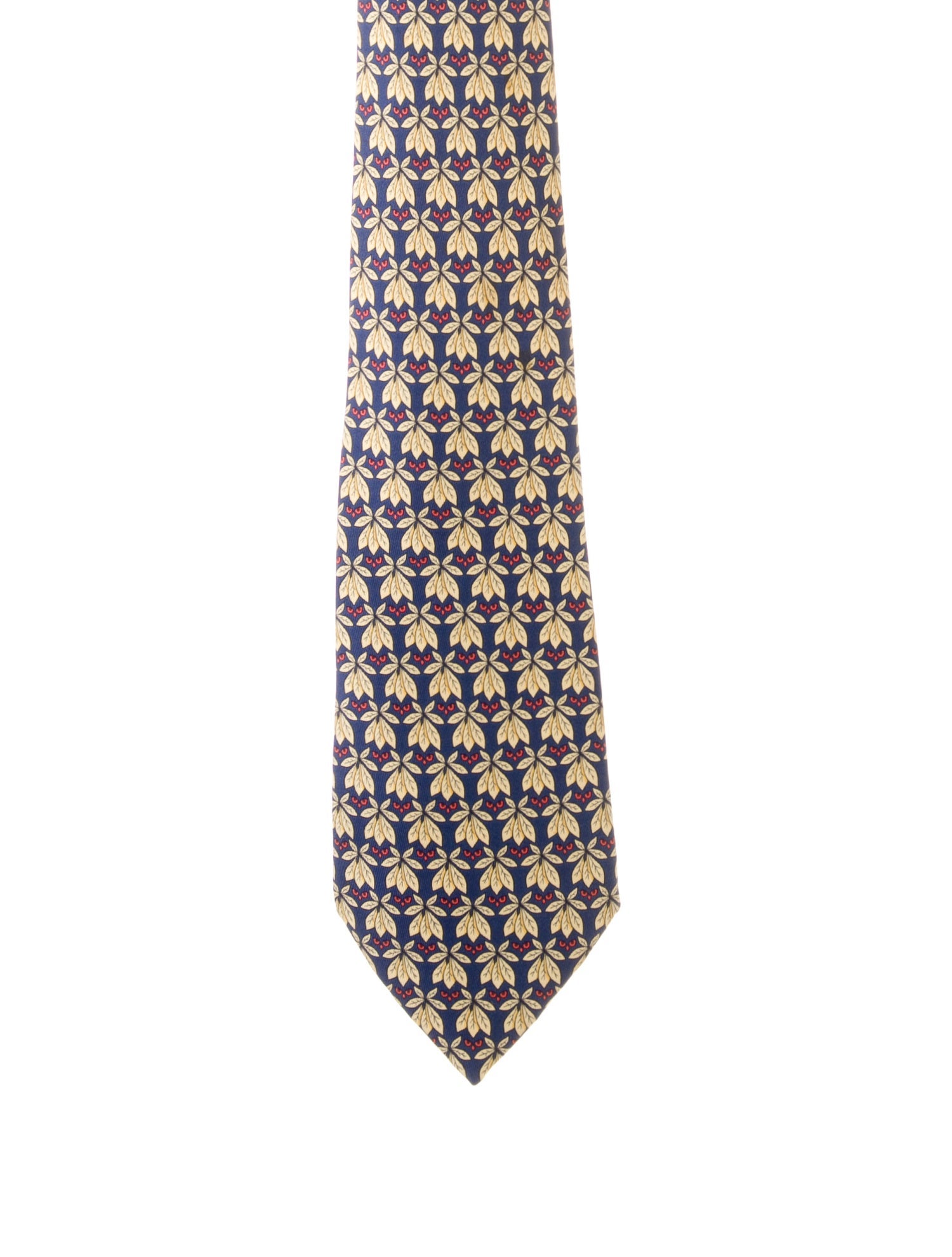 Hermès Blue Printed Silk Tie