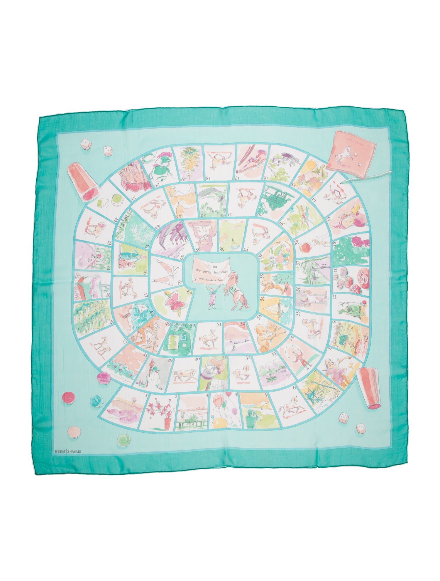 Hermès Le Jeu des Petits Bonheurs Mousseline Silk Scarf
