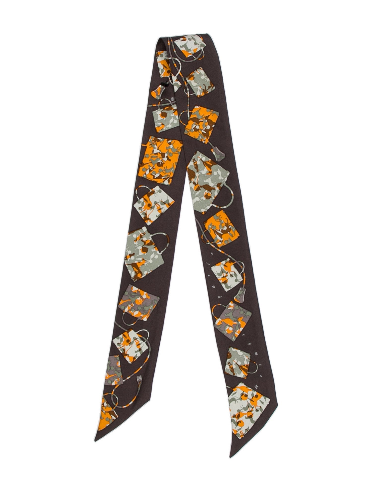 Hermès Kelly en Caleche Silk Twilly Scarf