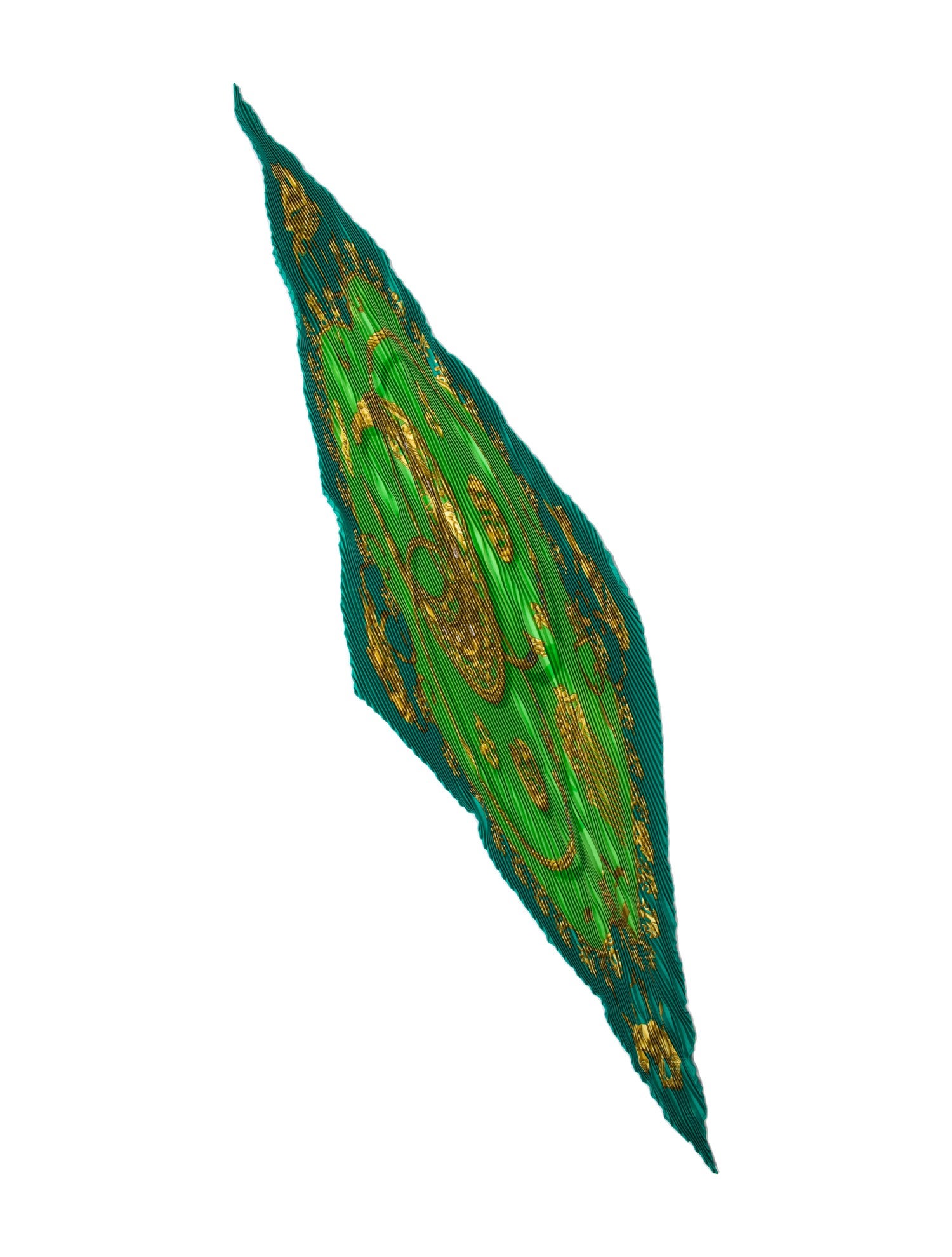 Hermès Les Cavaliers d'Or Silk Plissé Scarf