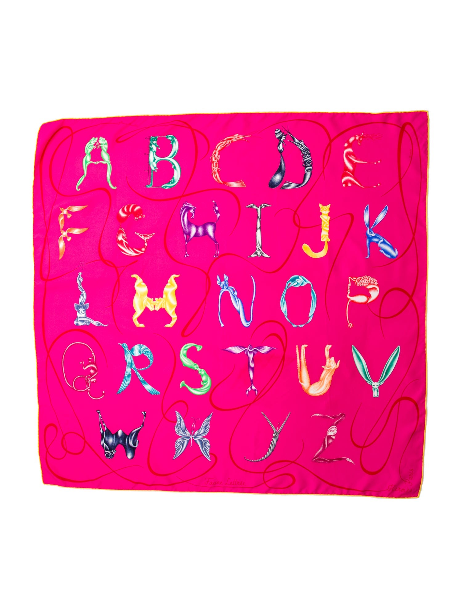 Hermès Faune Lettrée Silk Scarf