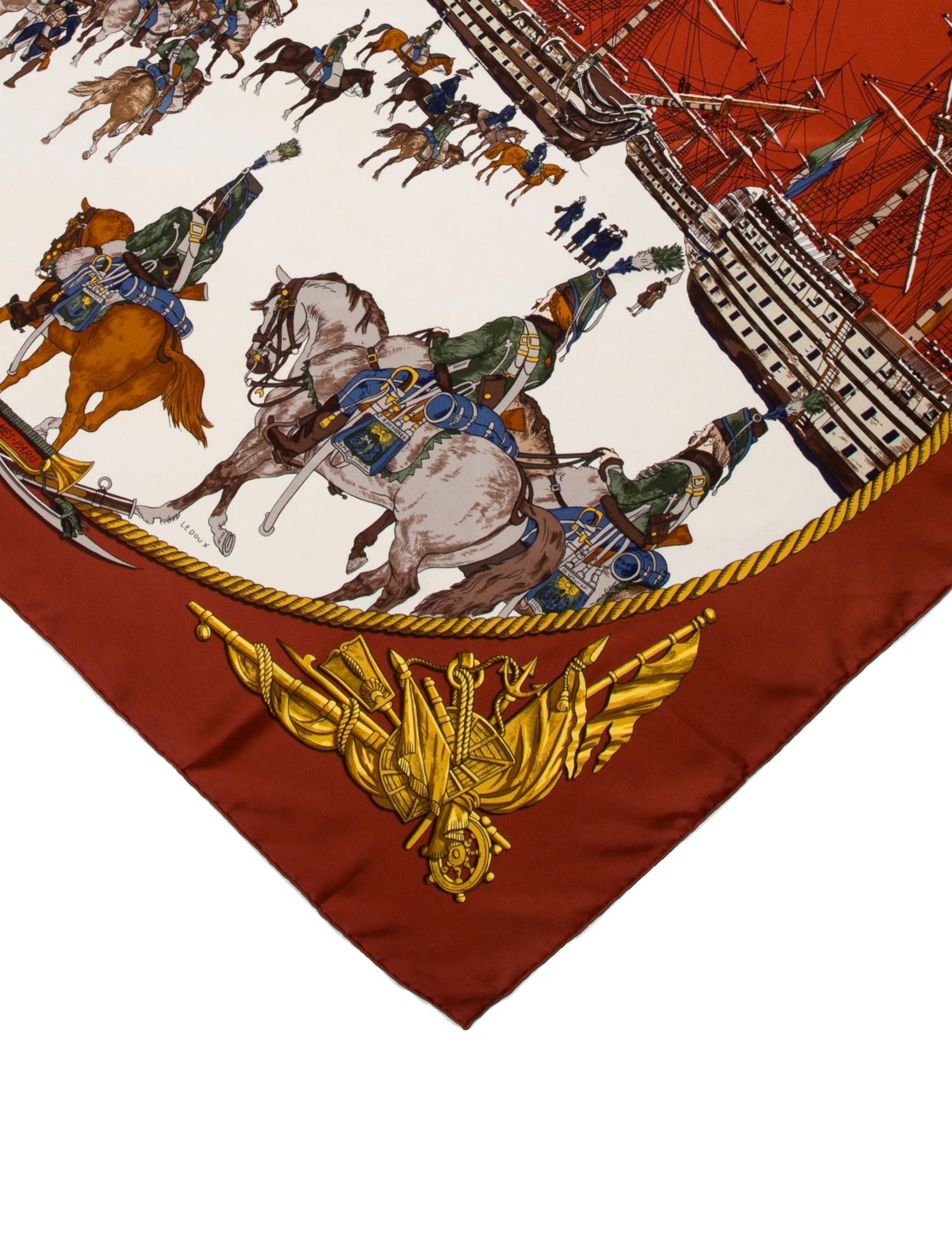 Hermès Marine Et Cavalerie Silk Scarf