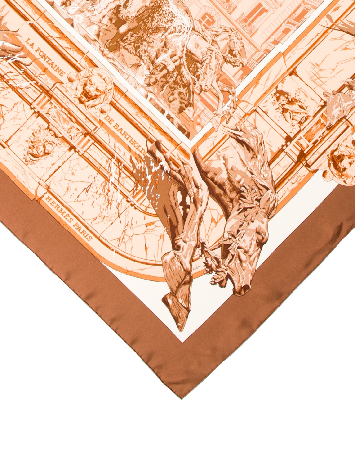 Hermès La Fontaine de Bartholdi Silk Scarf