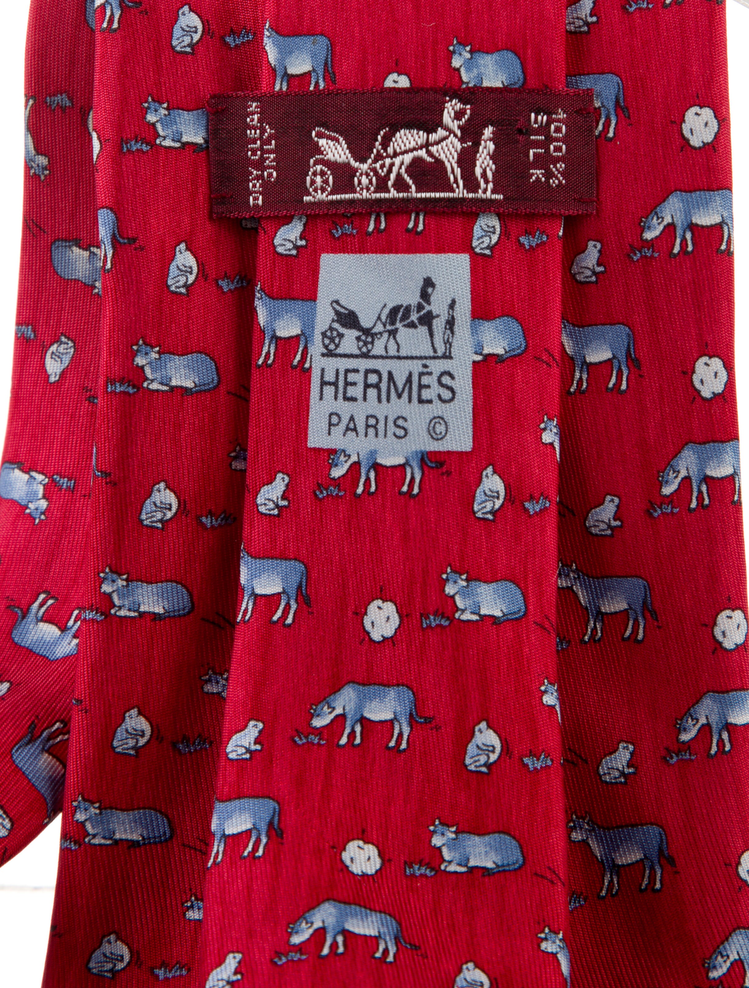 Hermès Silk Animal Print Tie