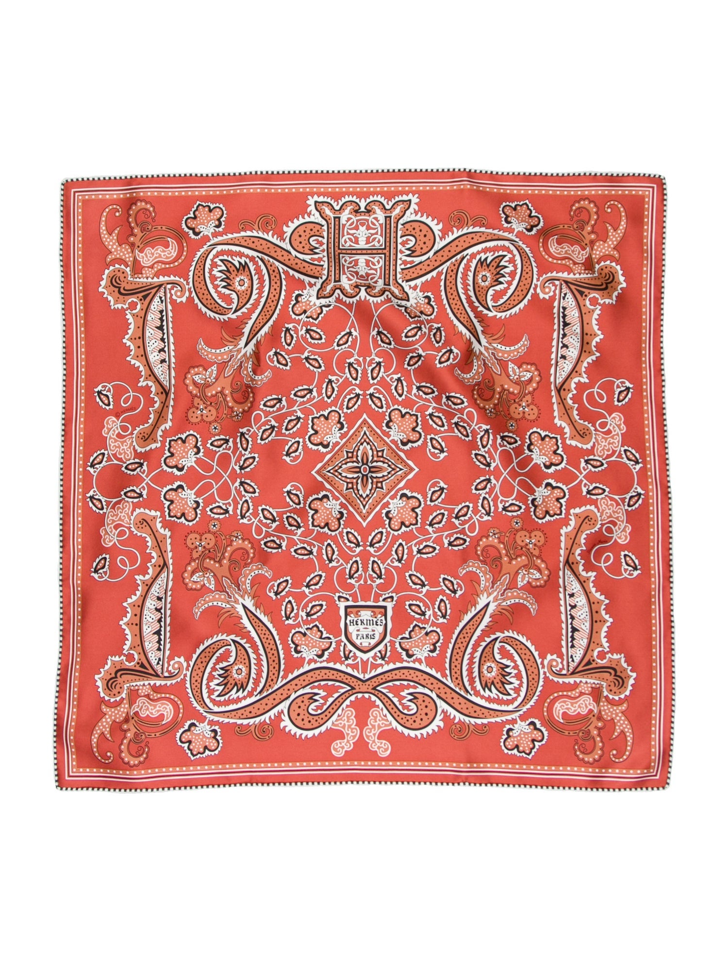 Hermès H Enlumine Bandana Silk Scarf