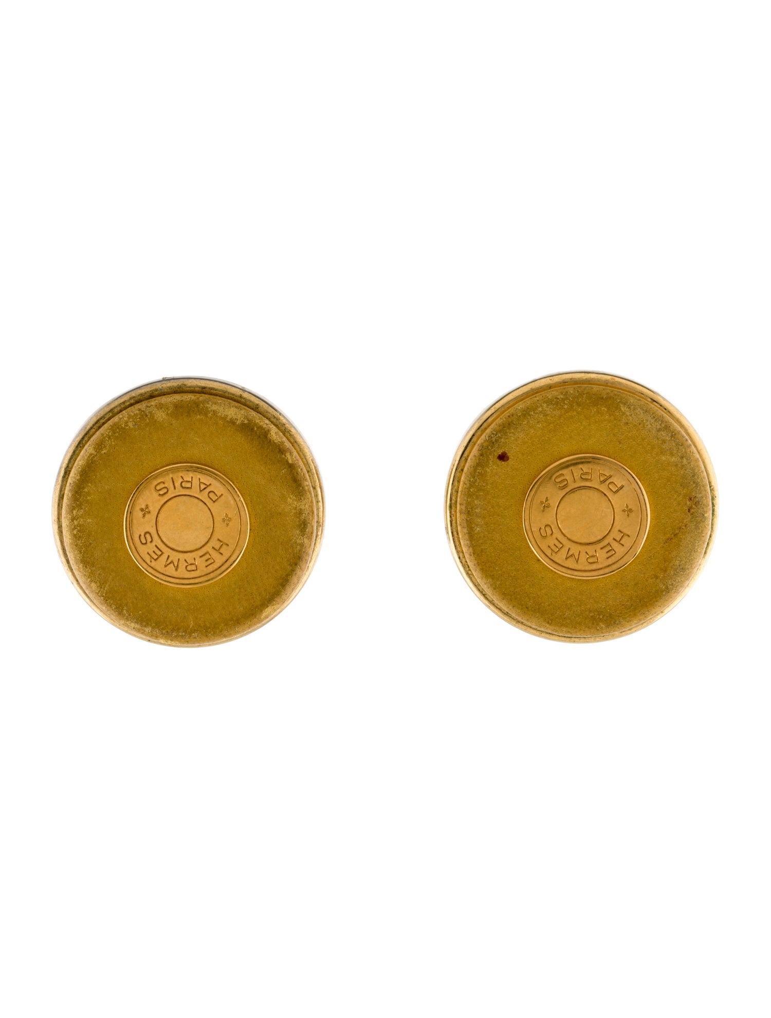 Hermès Vintage Leather Clip-On Earrings