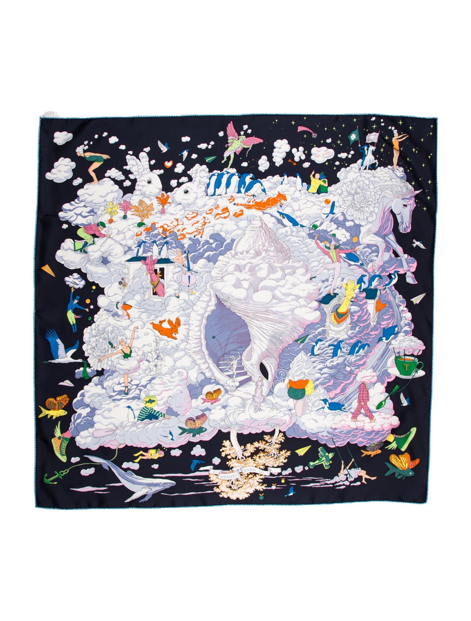 Hermès Sur Mon Nuage Silk Scarf w/ Tags