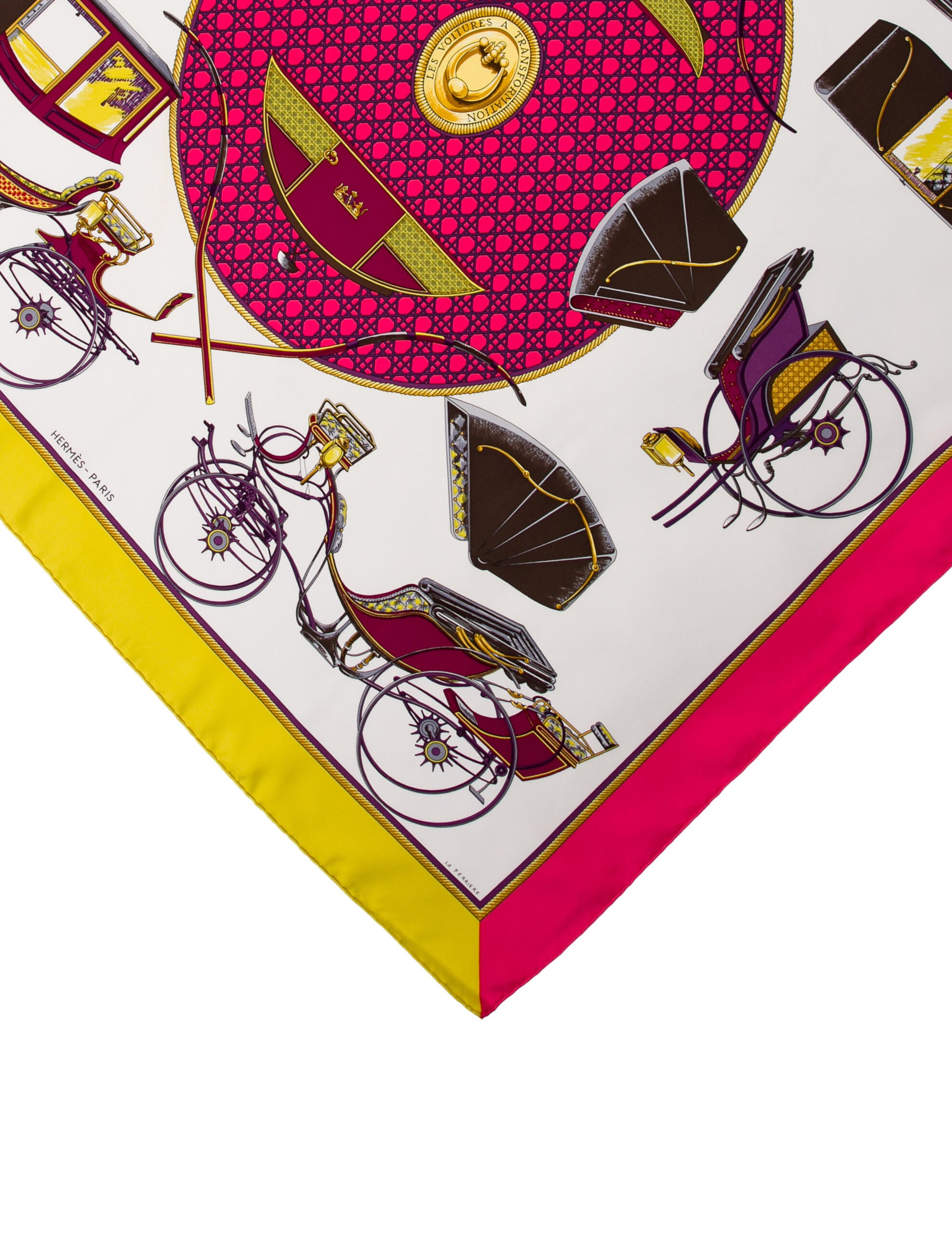 Hermès Les Voitures a Transformation Silk Scarf