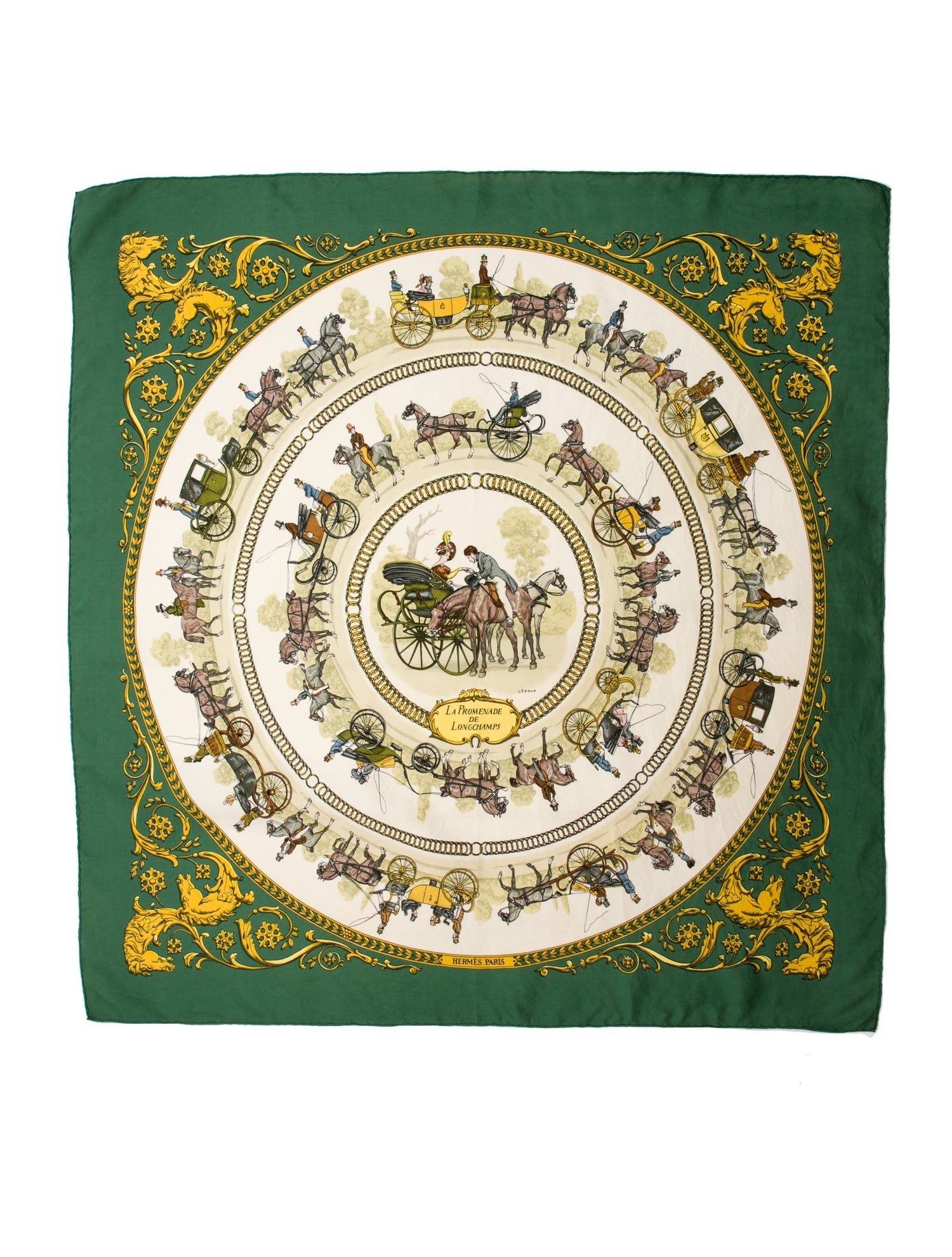Hermès La Promenade De Longchamps Silk Scarf