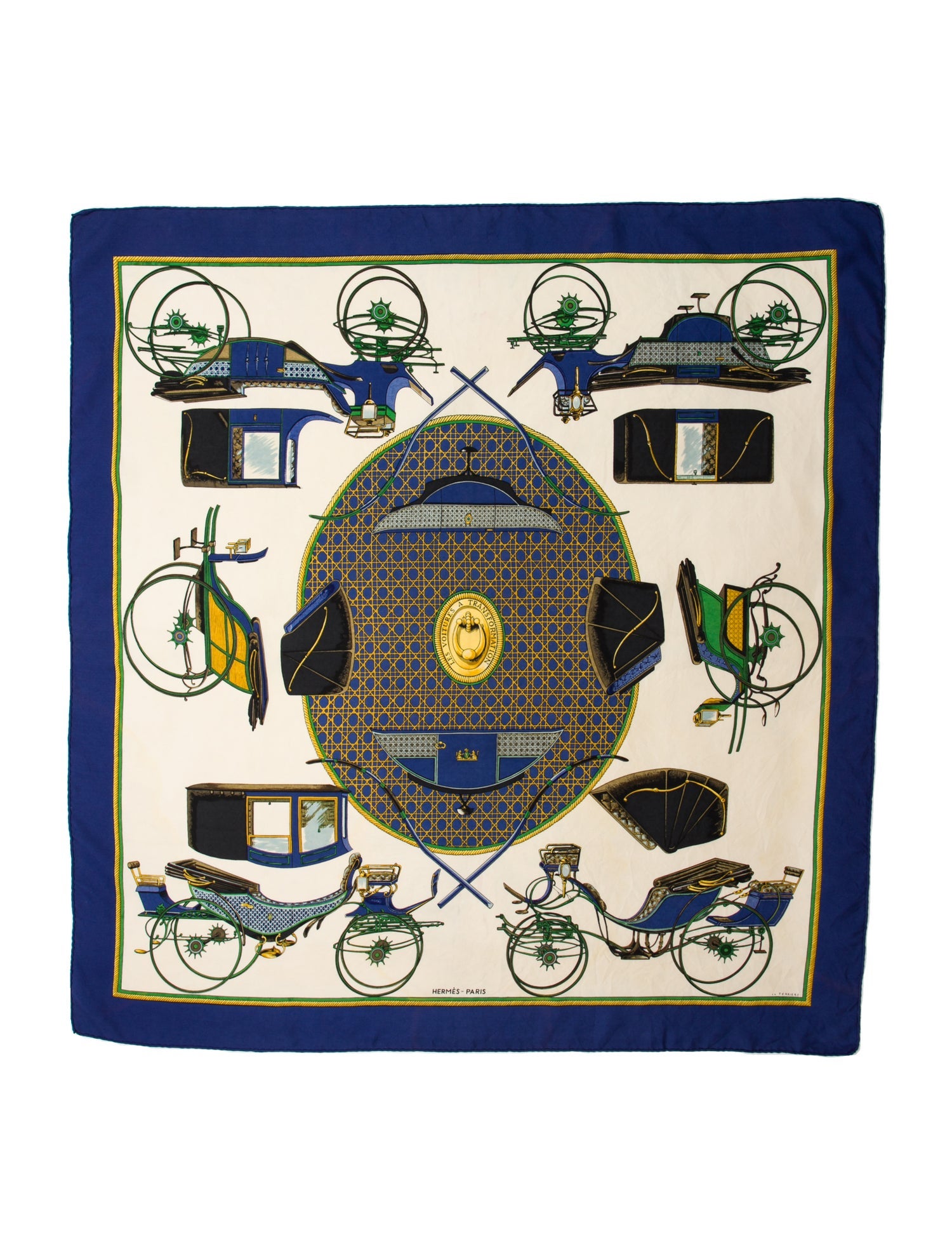 Hermès Les Voitures a Transformation Silk Scarf