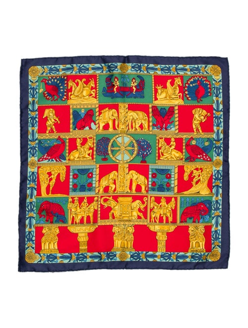 Hermès pattern silk pocket square