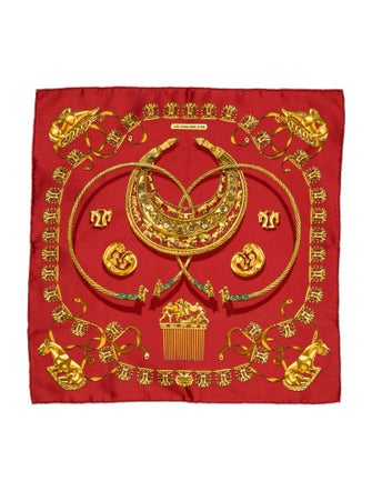 Hermès pattern silk pocket square