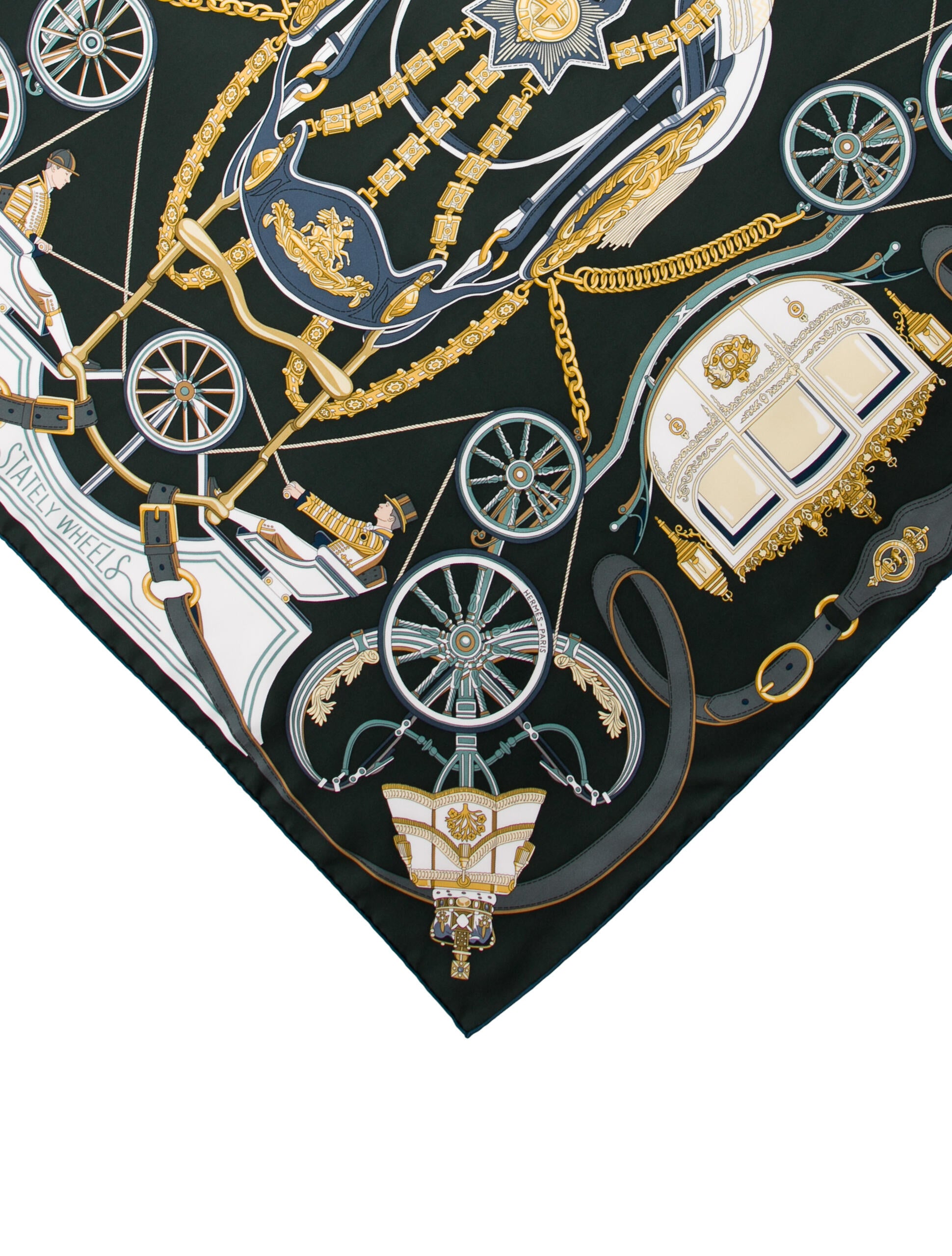 Hermès Stately Wheels Silk Scarf w/ Tags