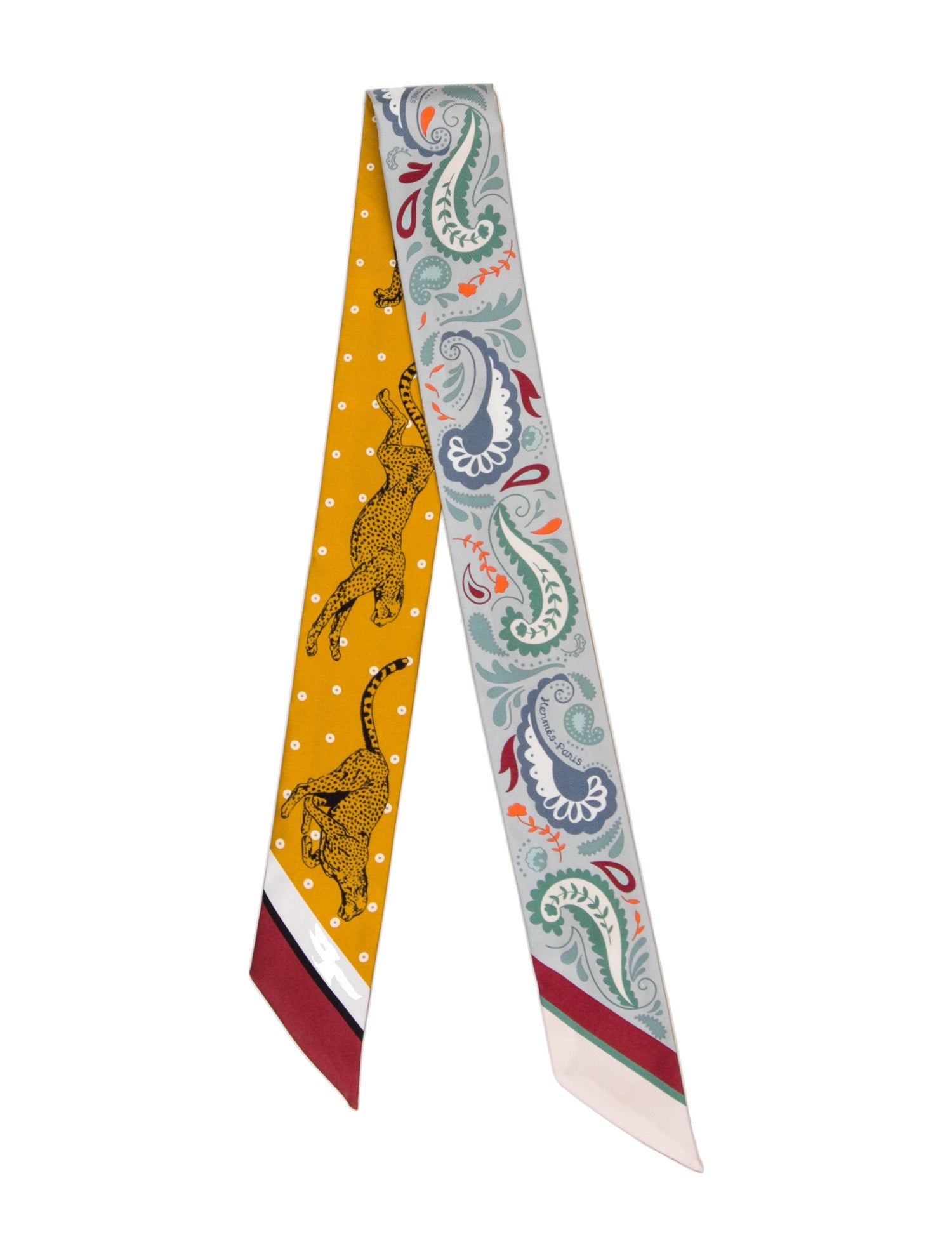 Hermès Guépards Silk Twilly Scarf