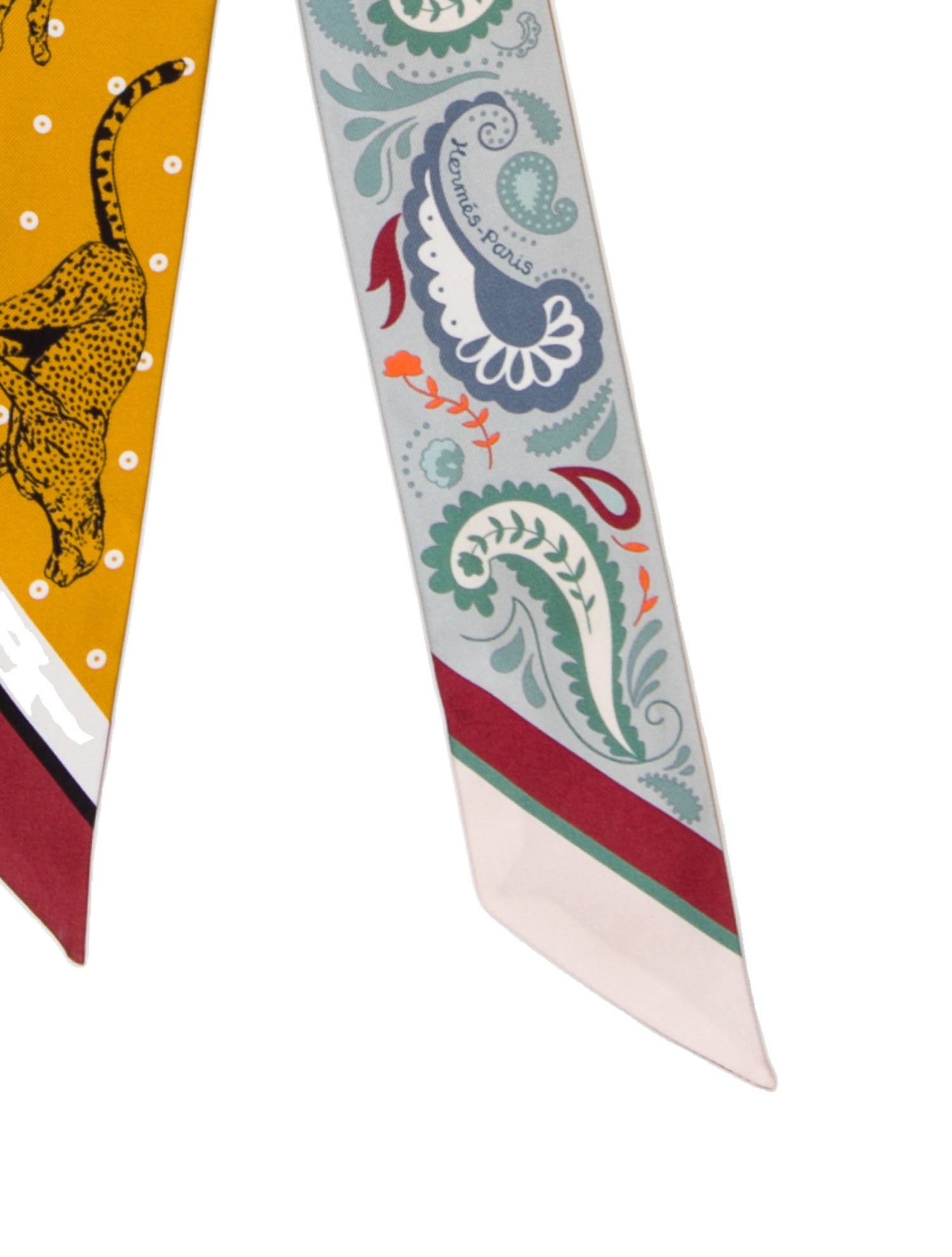 Hermès Guépards Silk Twilly Scarf
