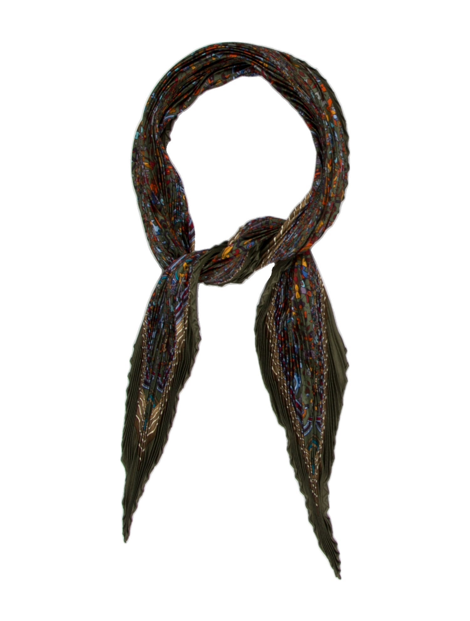 Hermès Les Jardins d'Armenie Silk Plissé Scarf