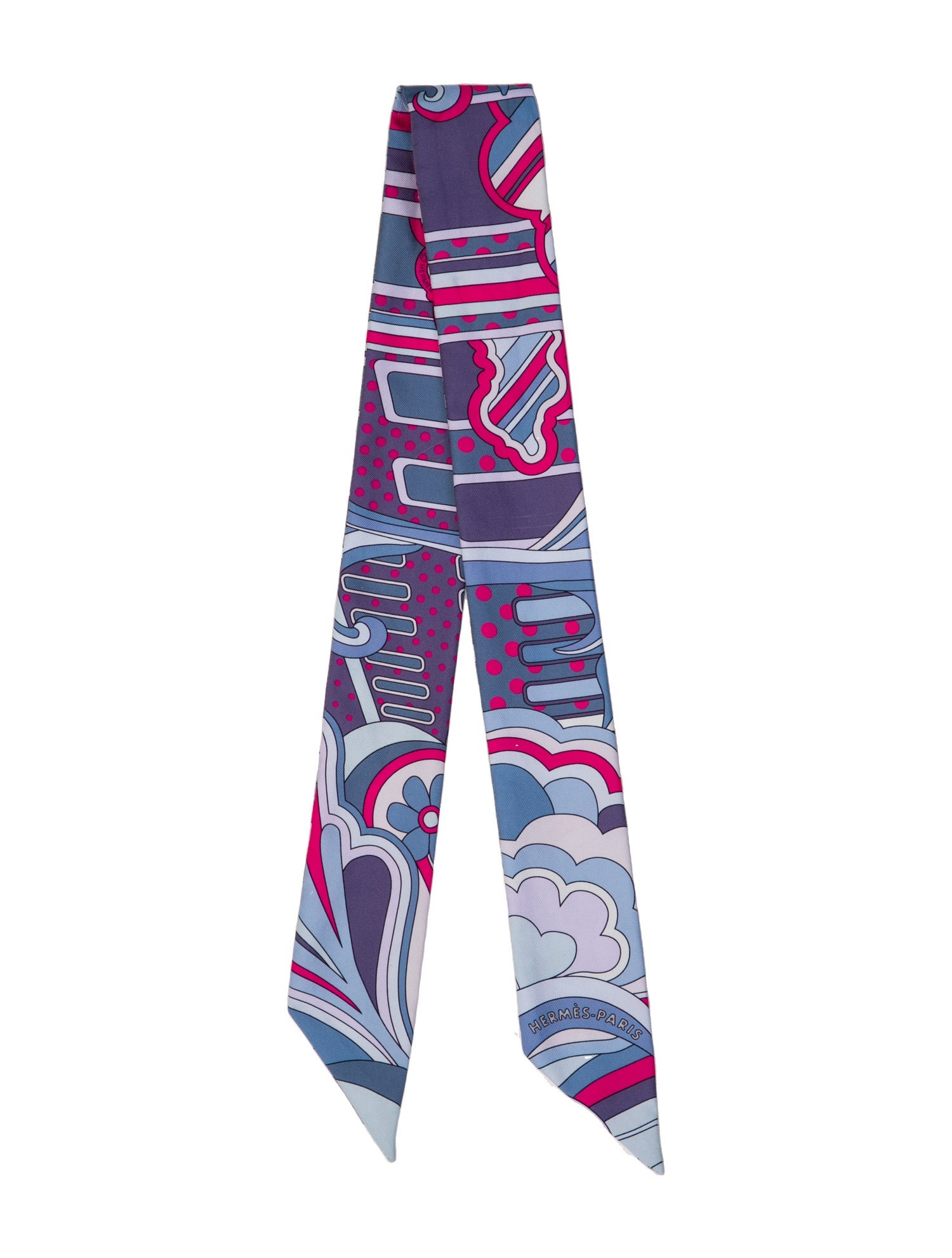 Hermès Faubourg Rainbow Silk Twilly Scarf