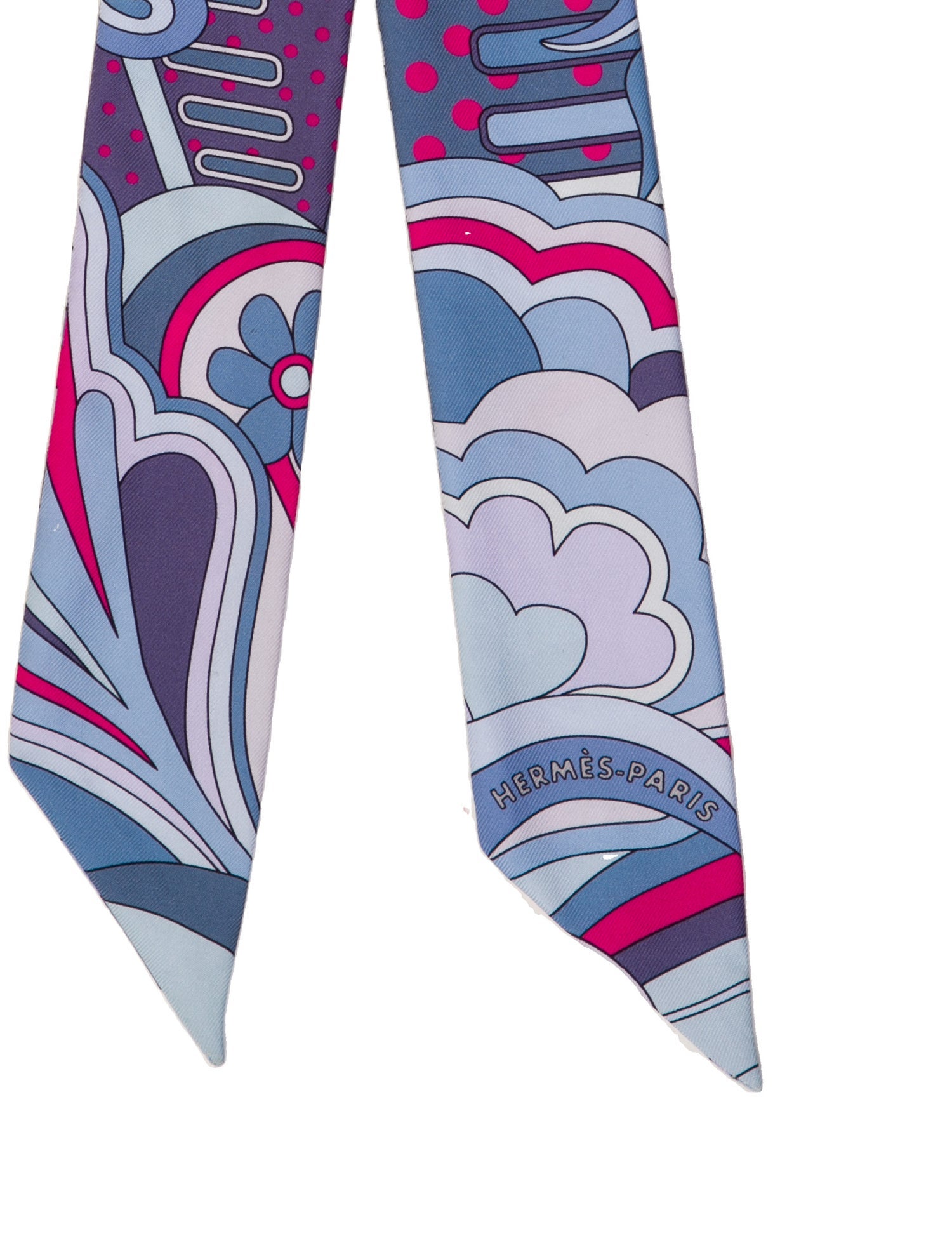 Hermès Faubourg Rainbow Silk Twilly Scarf