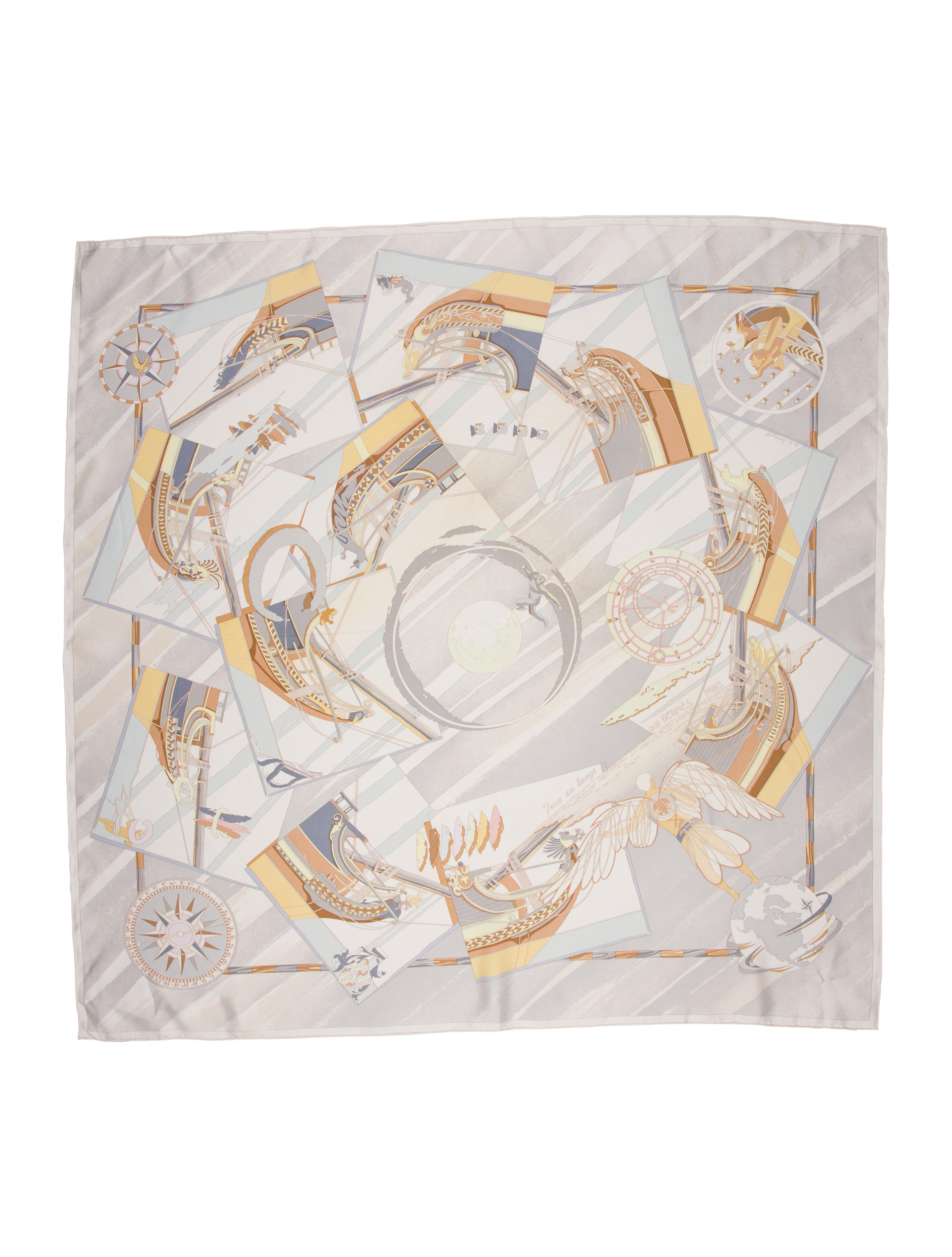 Hermès Face Au Large Silk Scarf