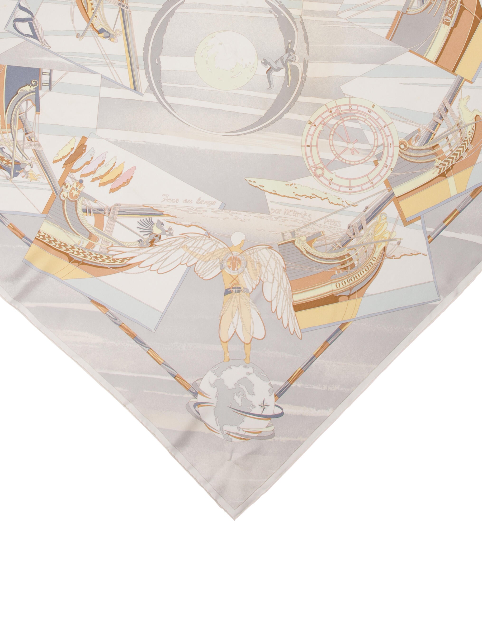 Hermès Face Au Large Silk Scarf